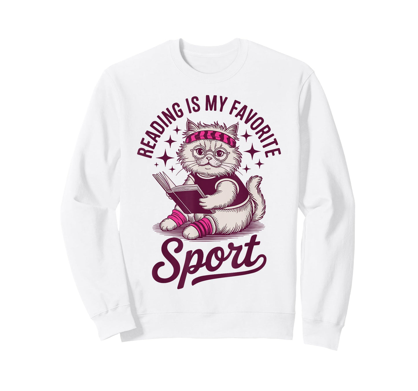 Funny Cat Reading is My Favorite Sport Retro Book Lover T-Shirt