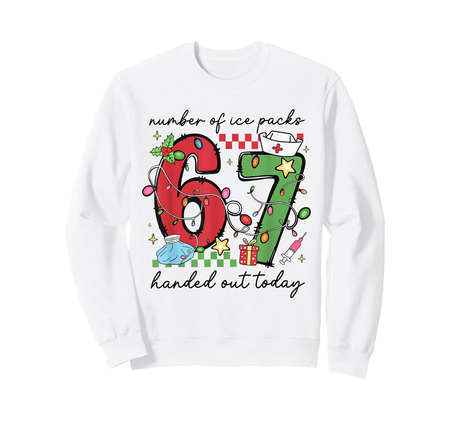 Funny 67 School Nurse Christmas Six Seven School Nursing T-Shirt