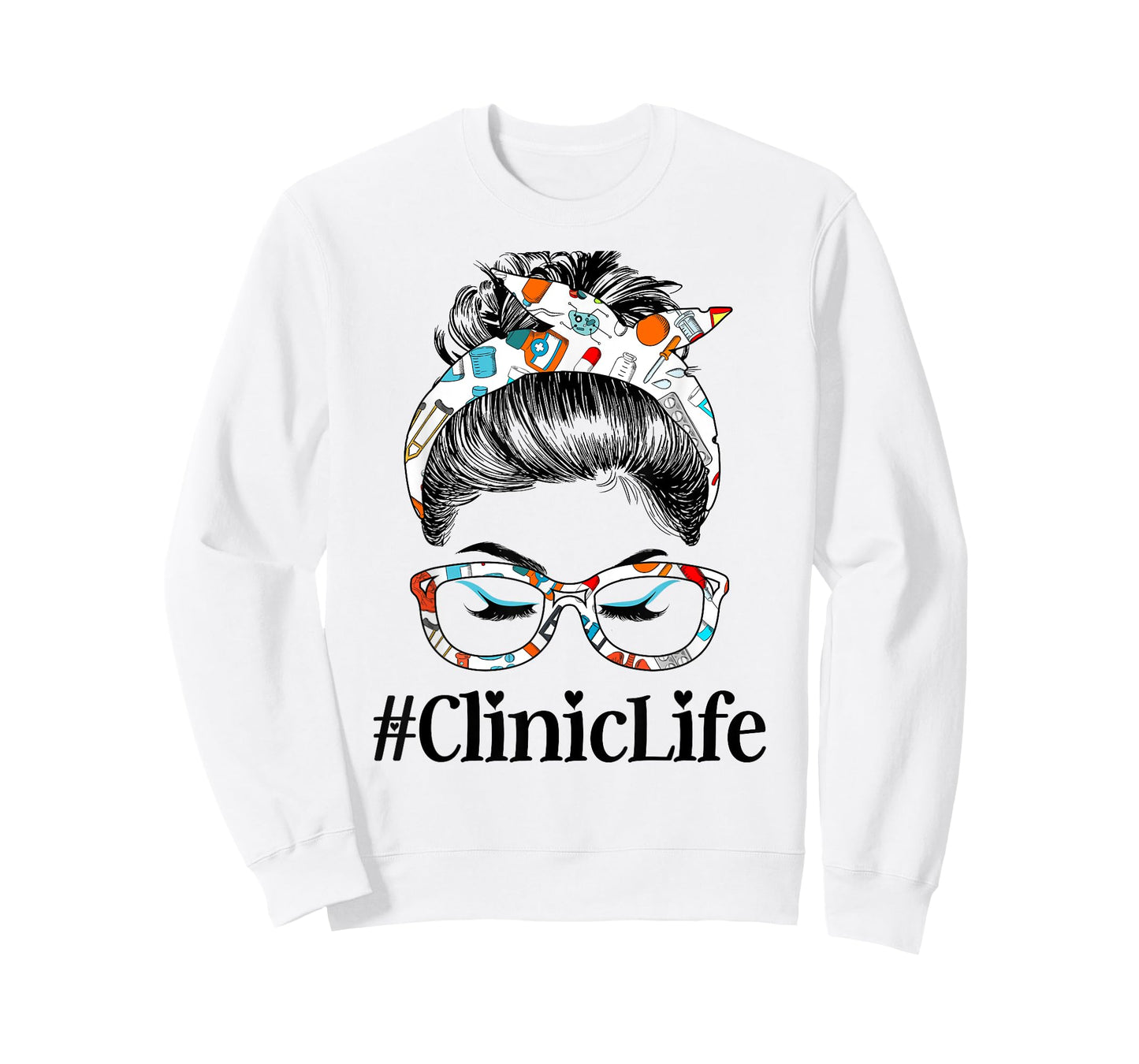 Clinic Life Messy Hair Woman Bun Healthcare worker T-Shirt