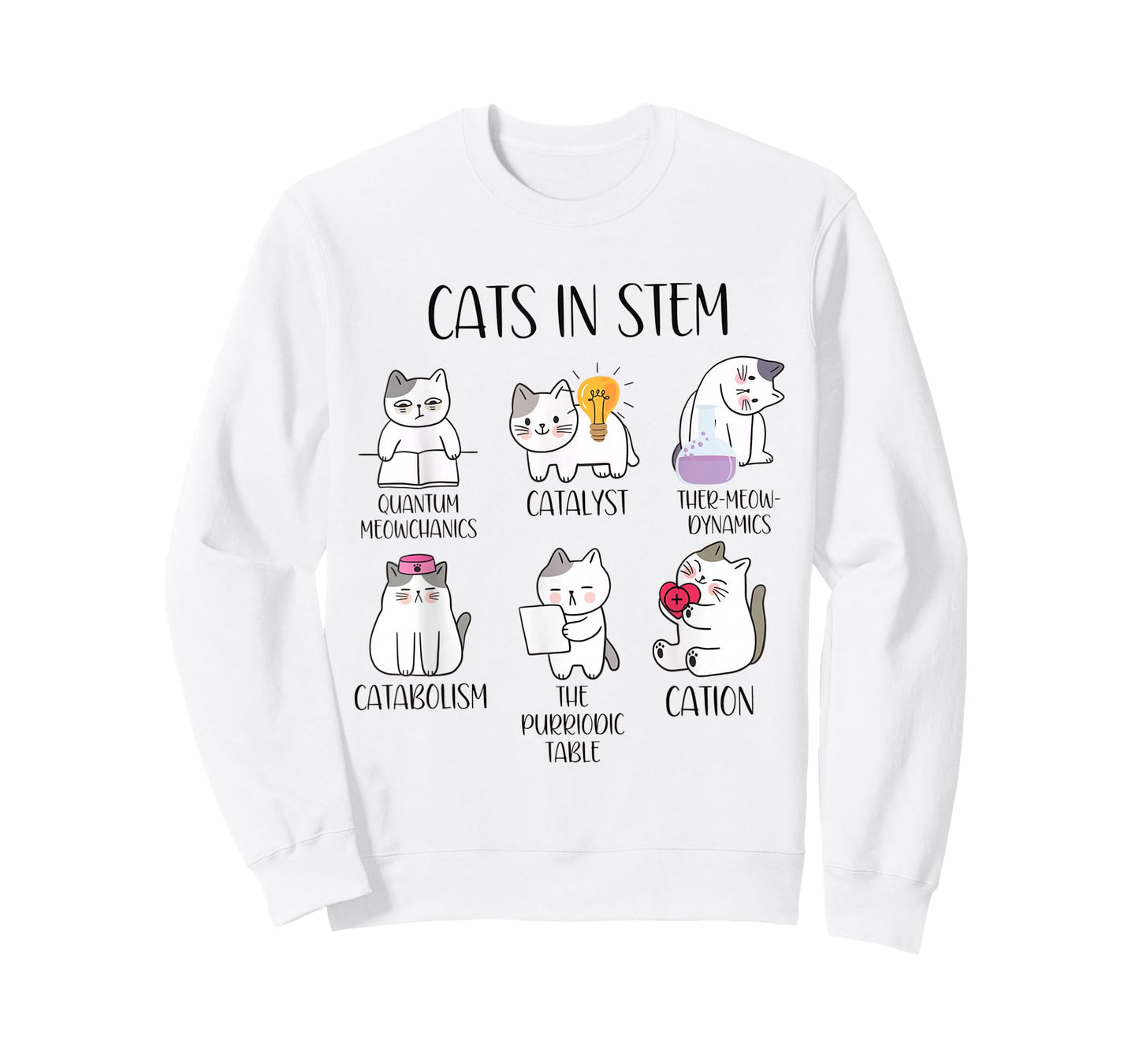 Cats in STEM Funny Cats Science Teacher Cation Catabolism T-Shirt