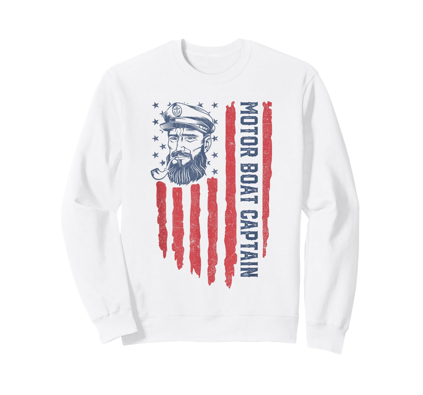 Motor Boat Captain American Flag Pontoon Boating 4th of July T-Shirt