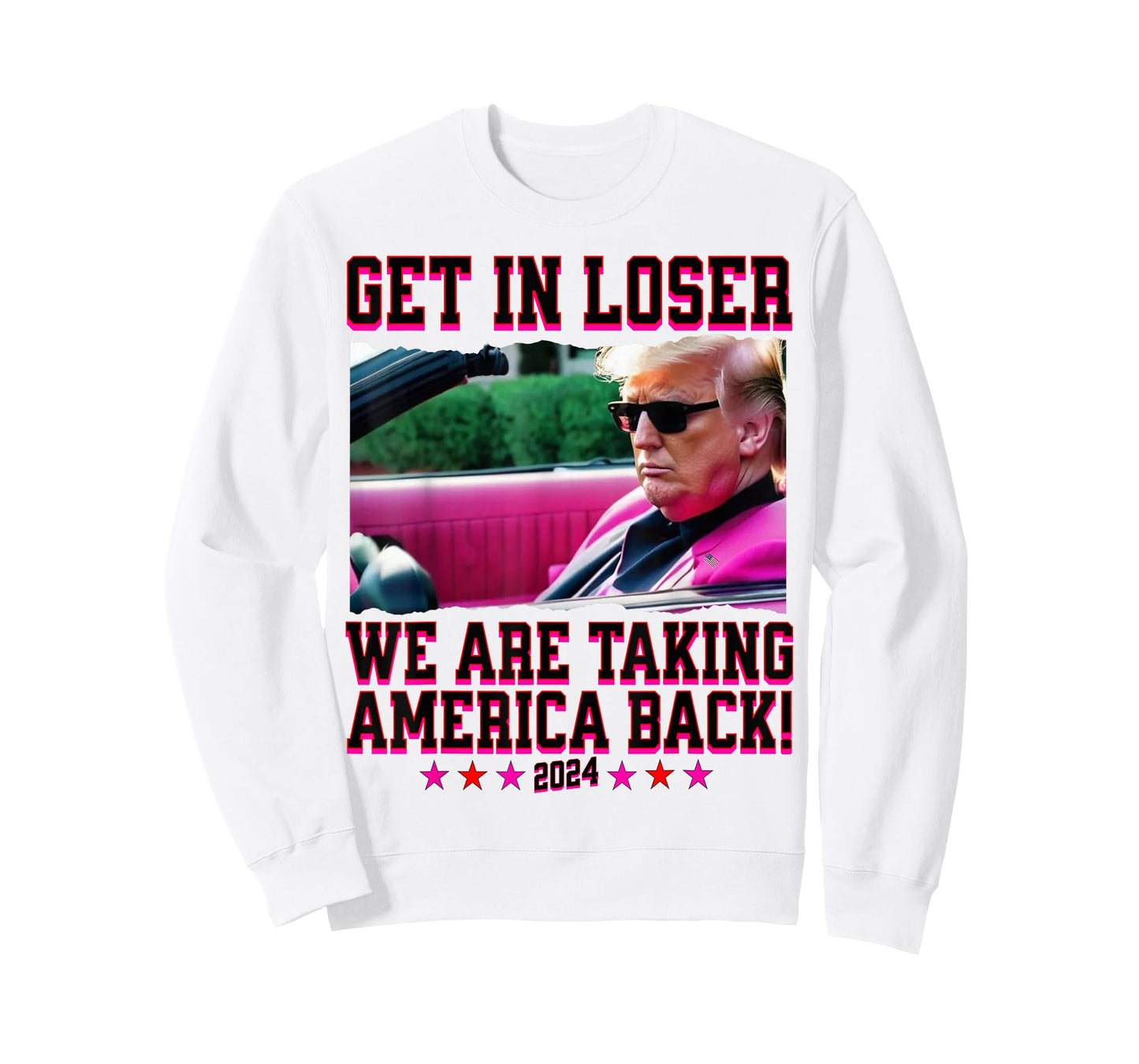 Get In Loser We Are Taking America Back Pink Trump 2024 T-Shirt