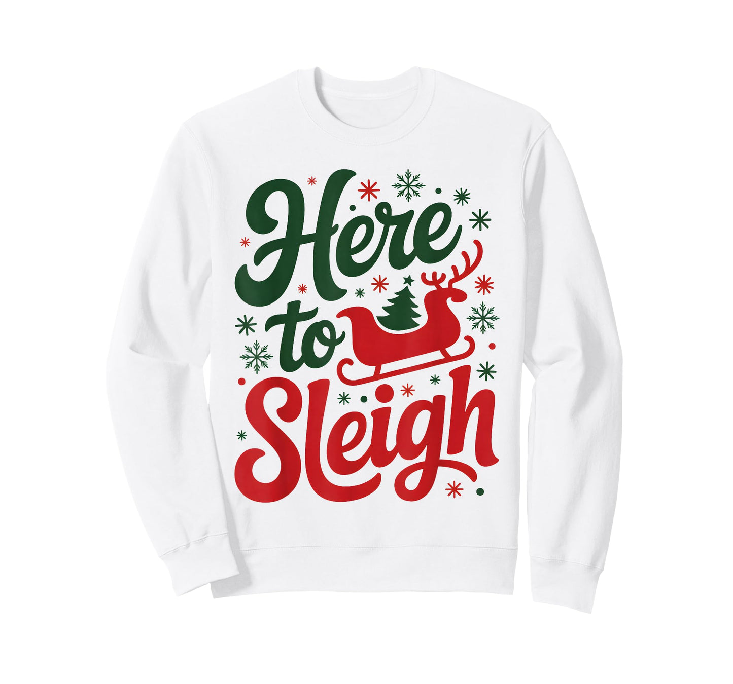 Here to Sleigh Funny Xmas Funny Slay Christmas Puns Reindeer T-Shirt