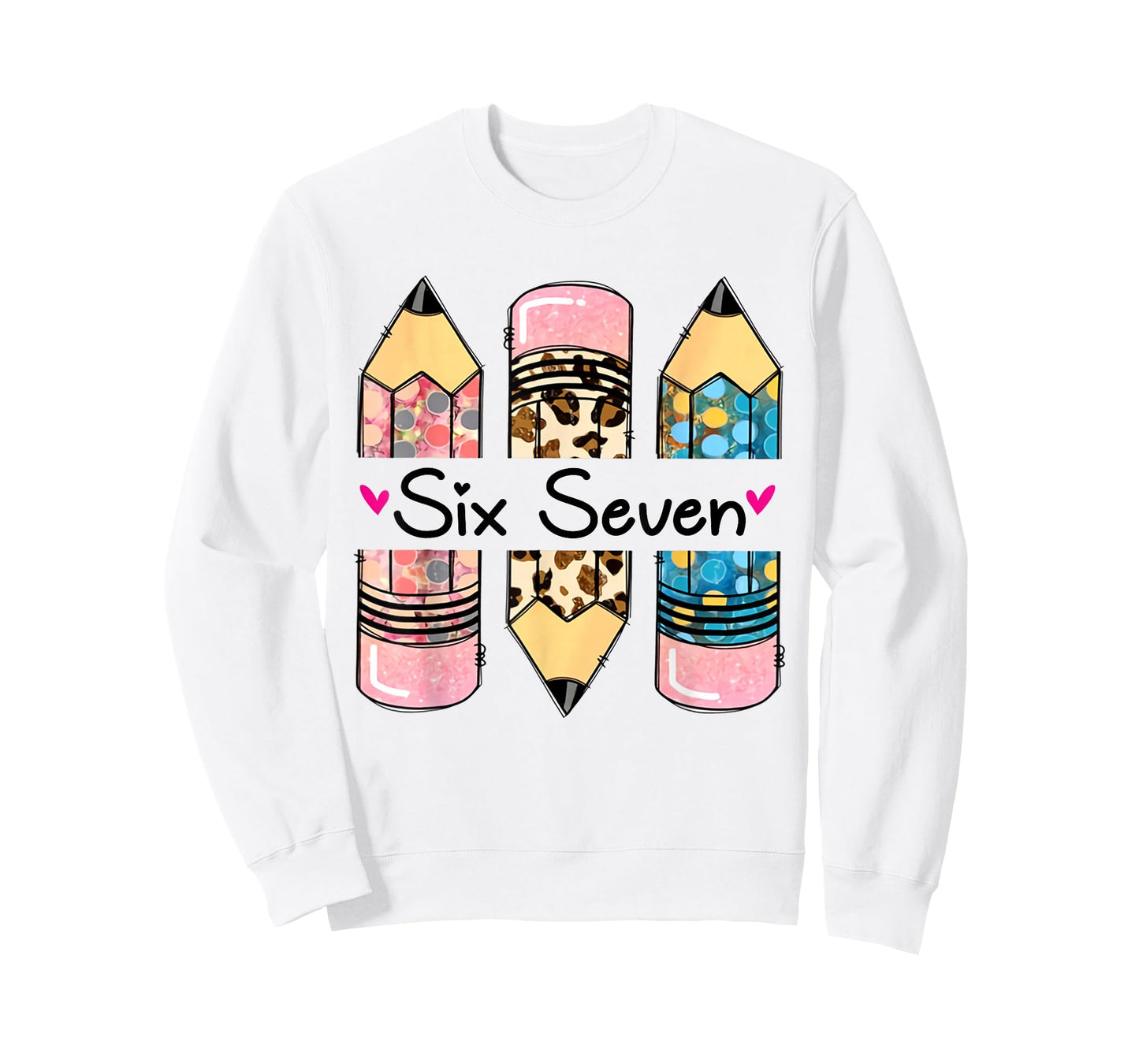 Six Seven 6 7 Meme 67 Teacher Design for Women Girls T-Shirt