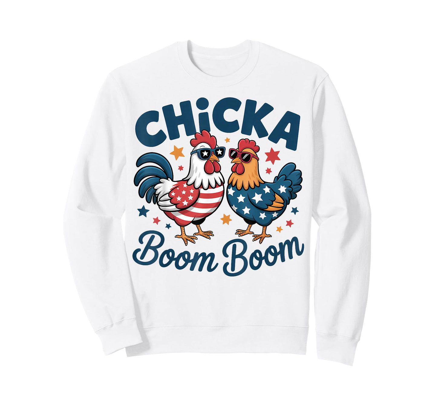 Chicka Boom Boom Patriotic Chicken Funny T-Shirt