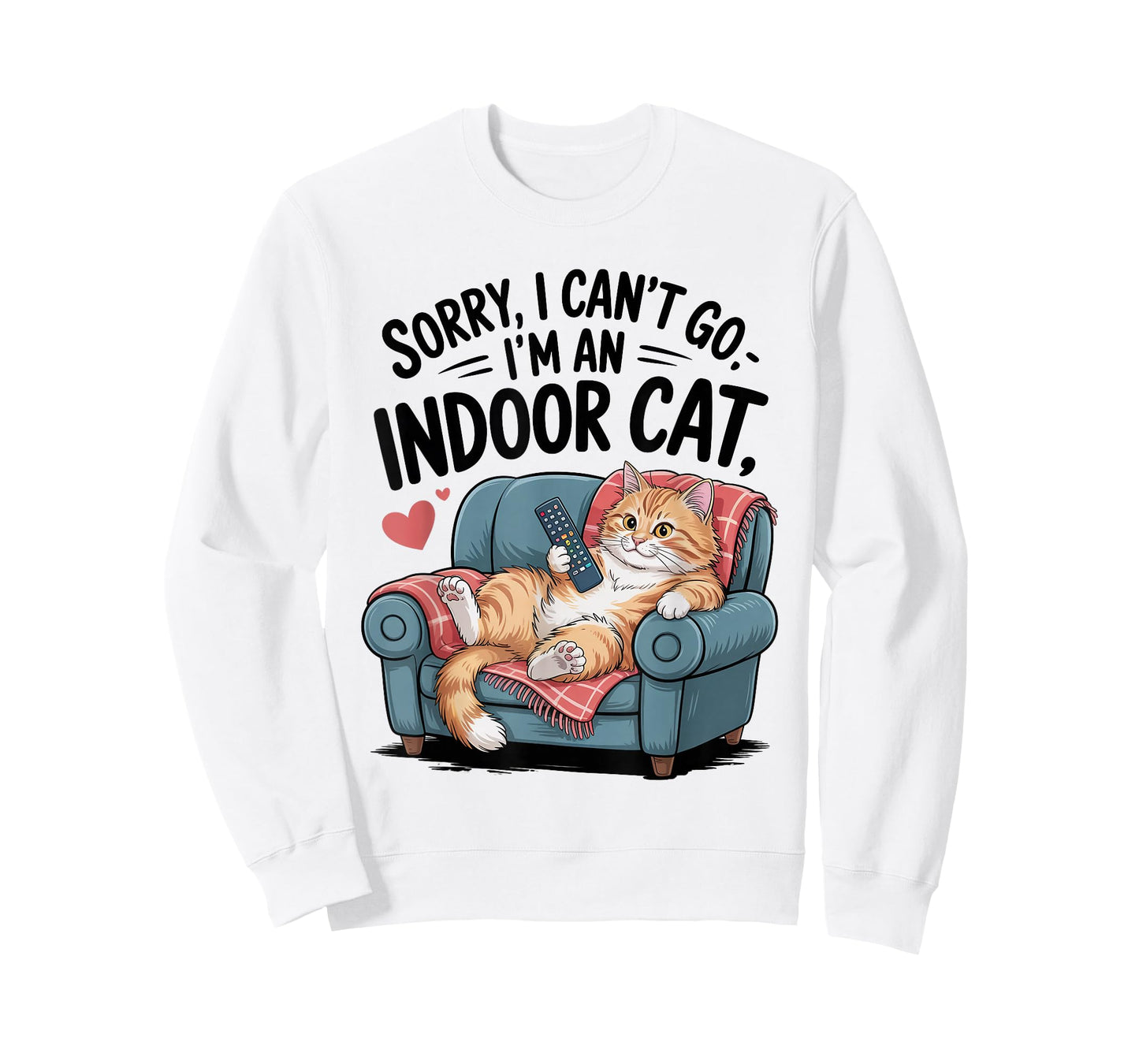 Sorry I Can’t Go I’m an Indoor Cat Couch Funny Introvert Cat T-Shirt