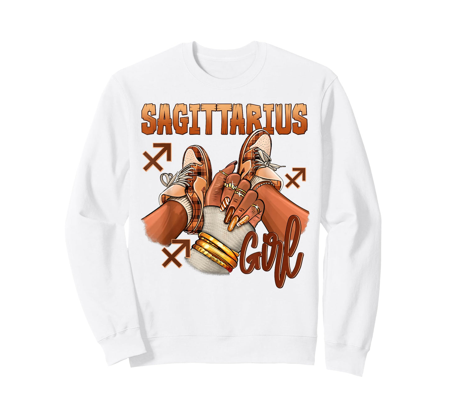 Sagittarius Girl Birthday Melanin Black Woman Shoes Zodiac T-Shirt