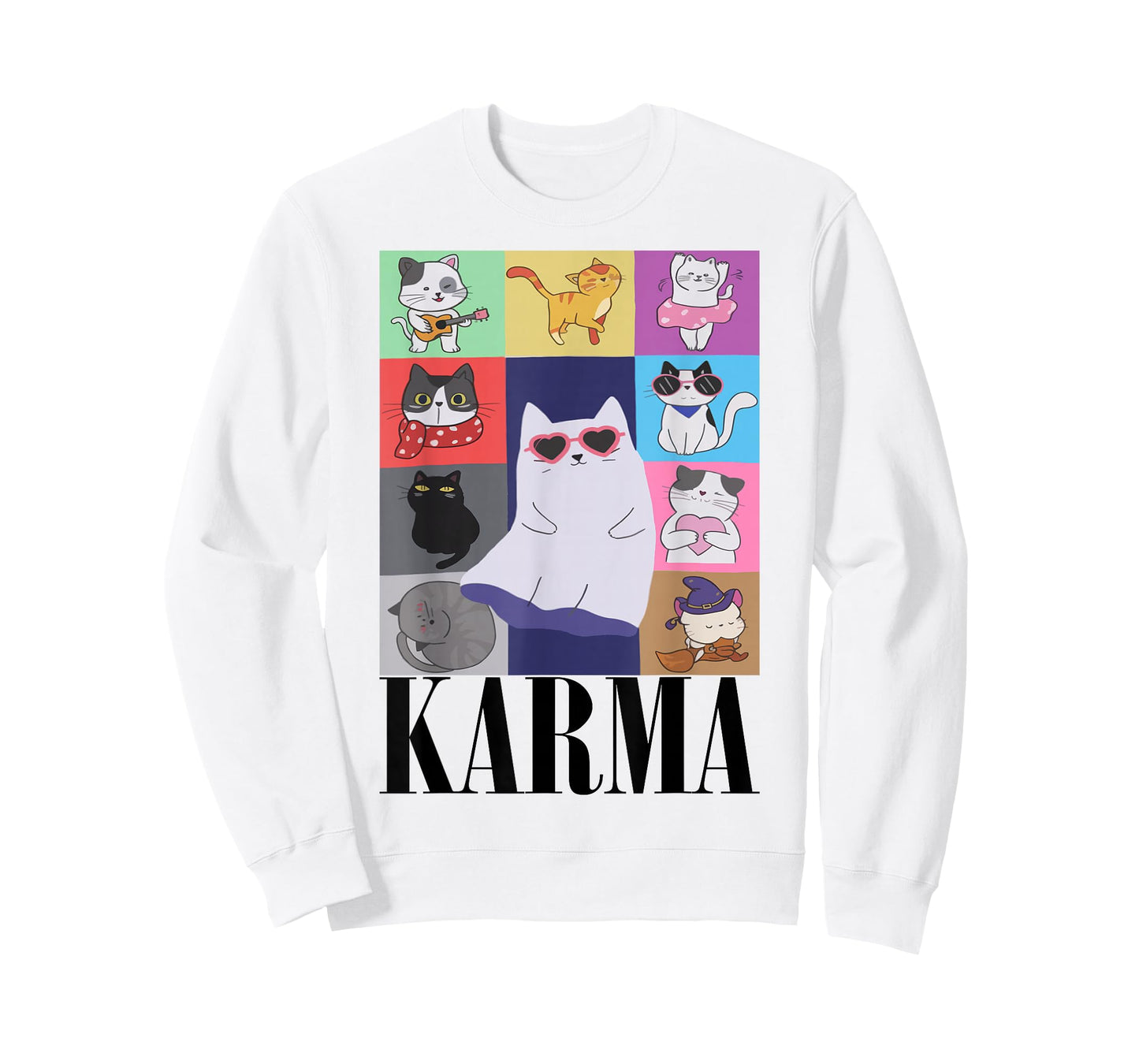 Vintage Cat Music for Teens Girls Kids Women Men Karma T-Shirt