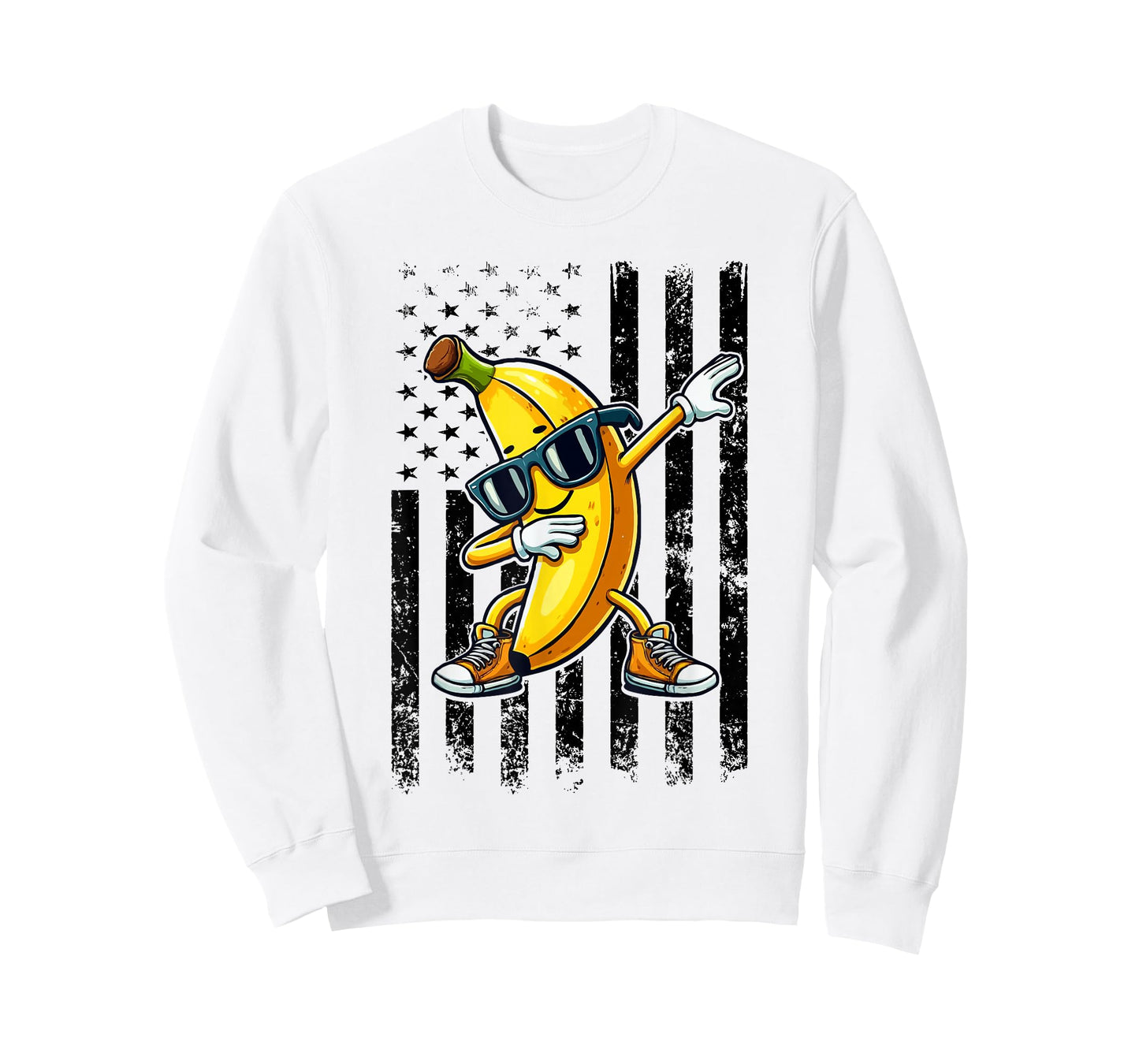 Dabbing Banana Retro American Flag Banana Lover Boys Kids T-Shirt
