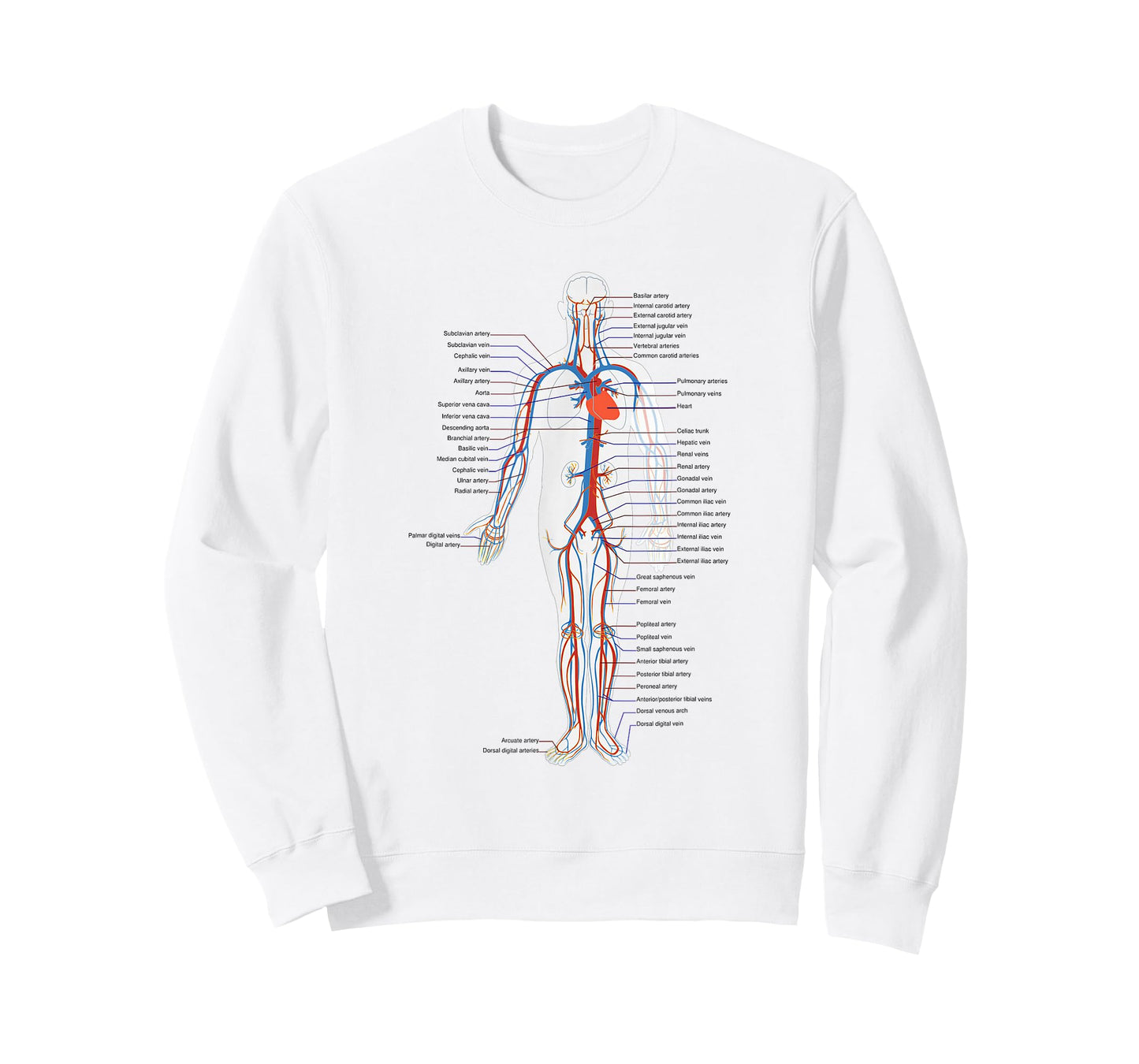 Circulatory System Anatomy Chart Arteries Veins T-Shirt