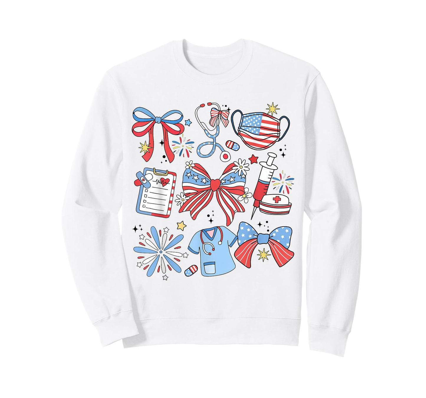 Coquette Bow 4th July Nurse ICU Nurse CRNA Surgical Medical T-Shirt