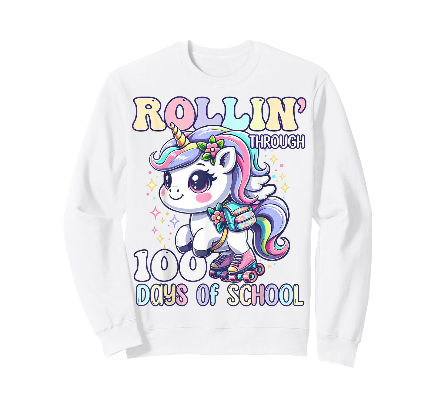 100 Days of School Girls Teacher 100th Day Unicorn Outfit T-Shirt