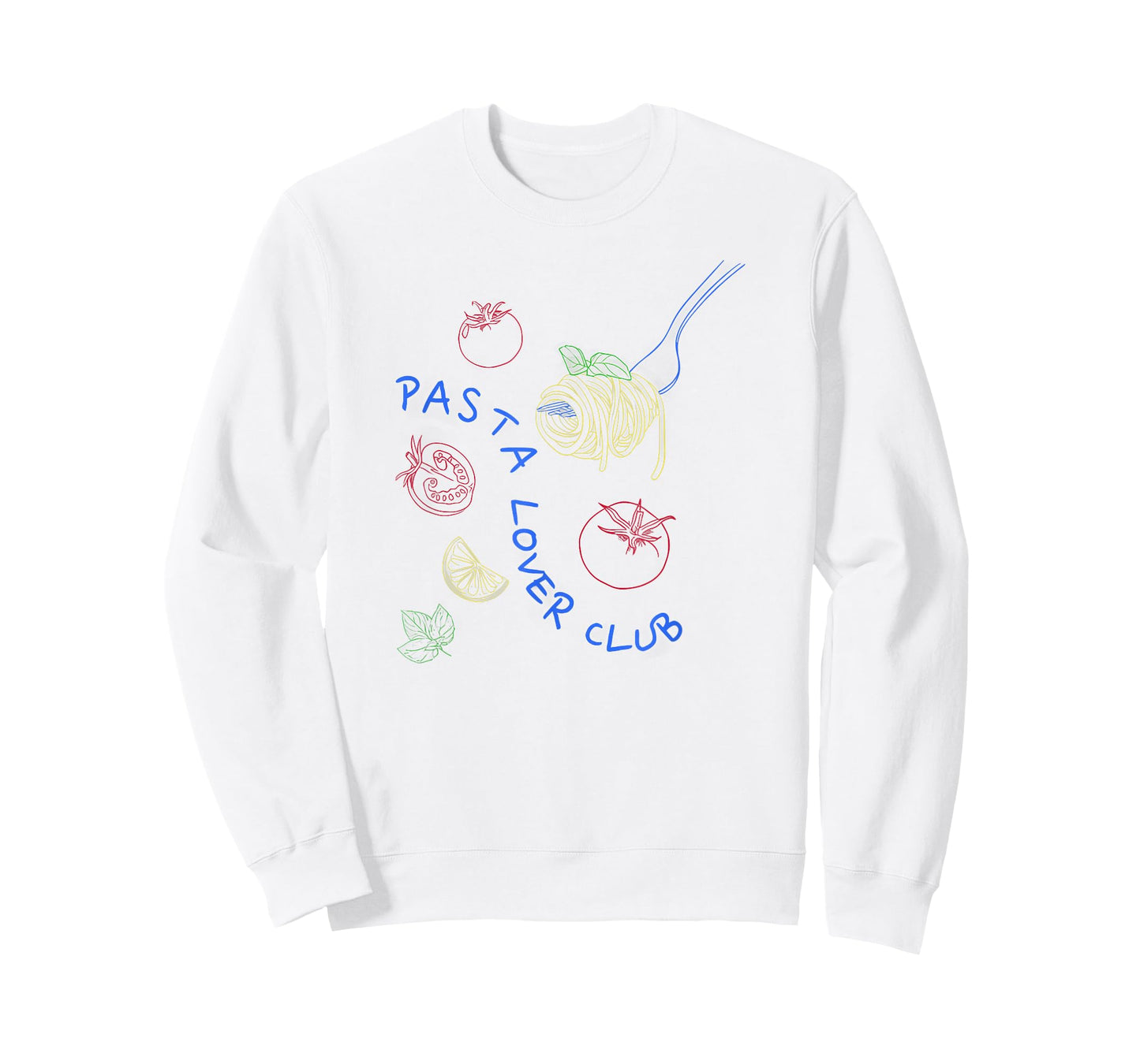 Funny Pasta Tee Unisex Adults Pasta Lovers Club Culture Fans T-Shirt White Small Classic Fit Short Sleeve Letter Print