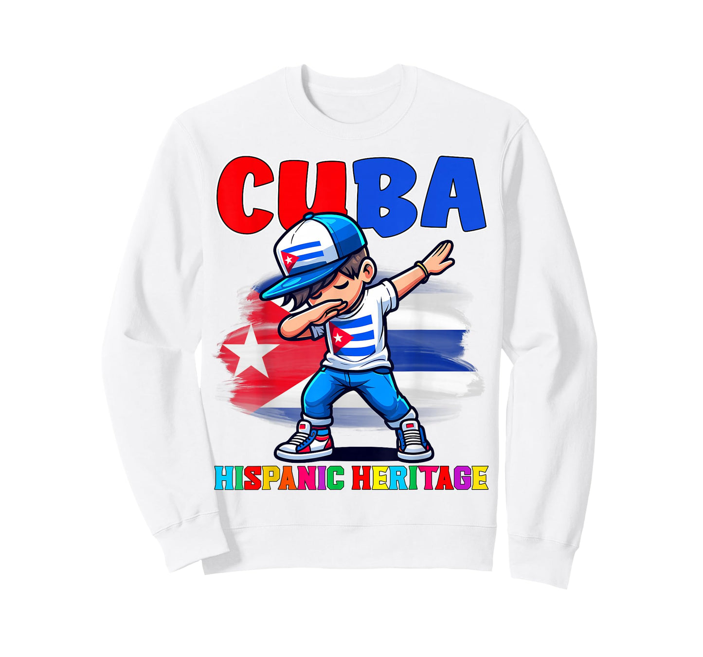 Cuba Dabbing Kid Hispanic Heritage Celebration for Kids T-Shirt