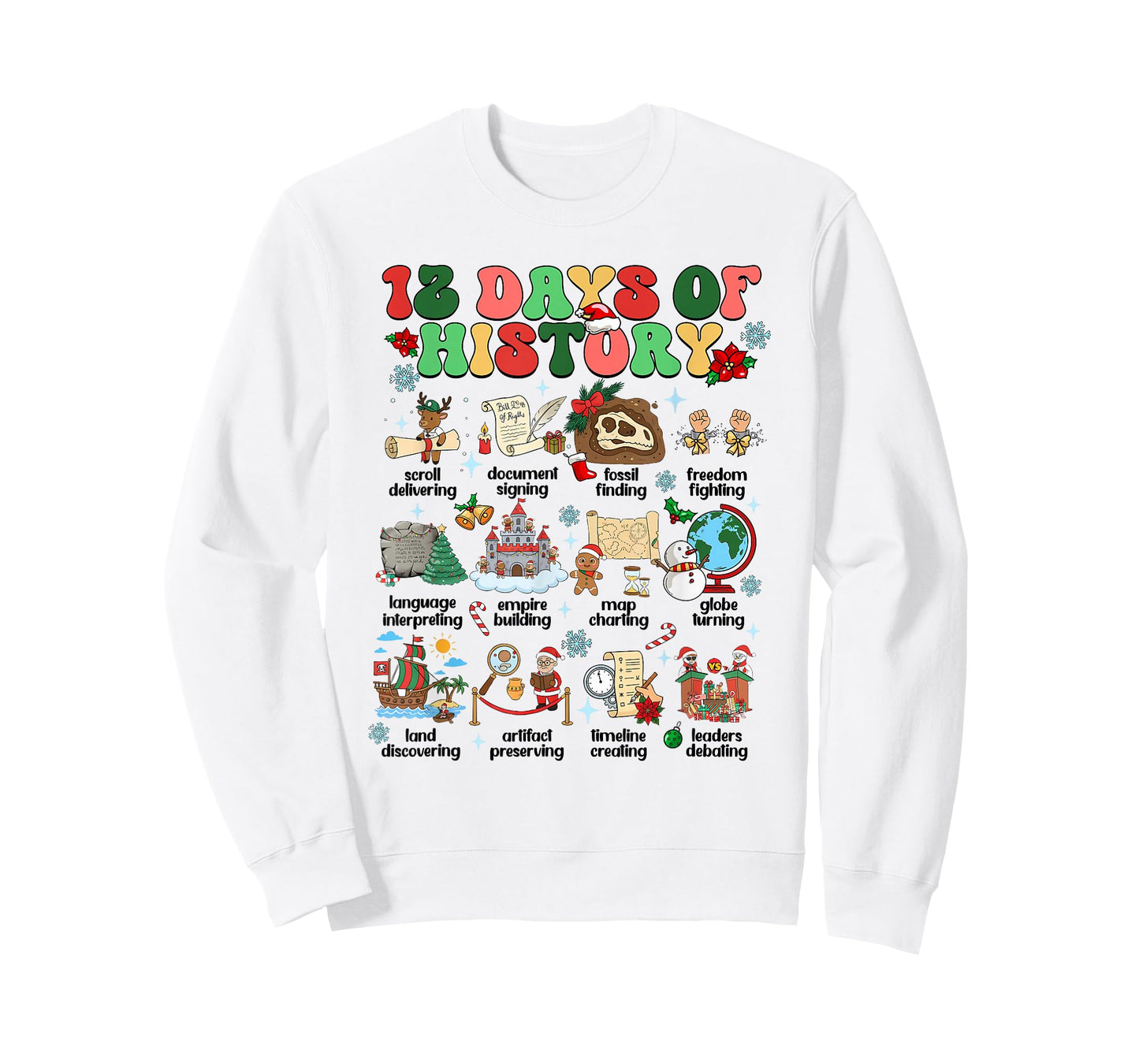 History Teacher Christmas, 12 Days of History Teacher Outfit T-Shirt
