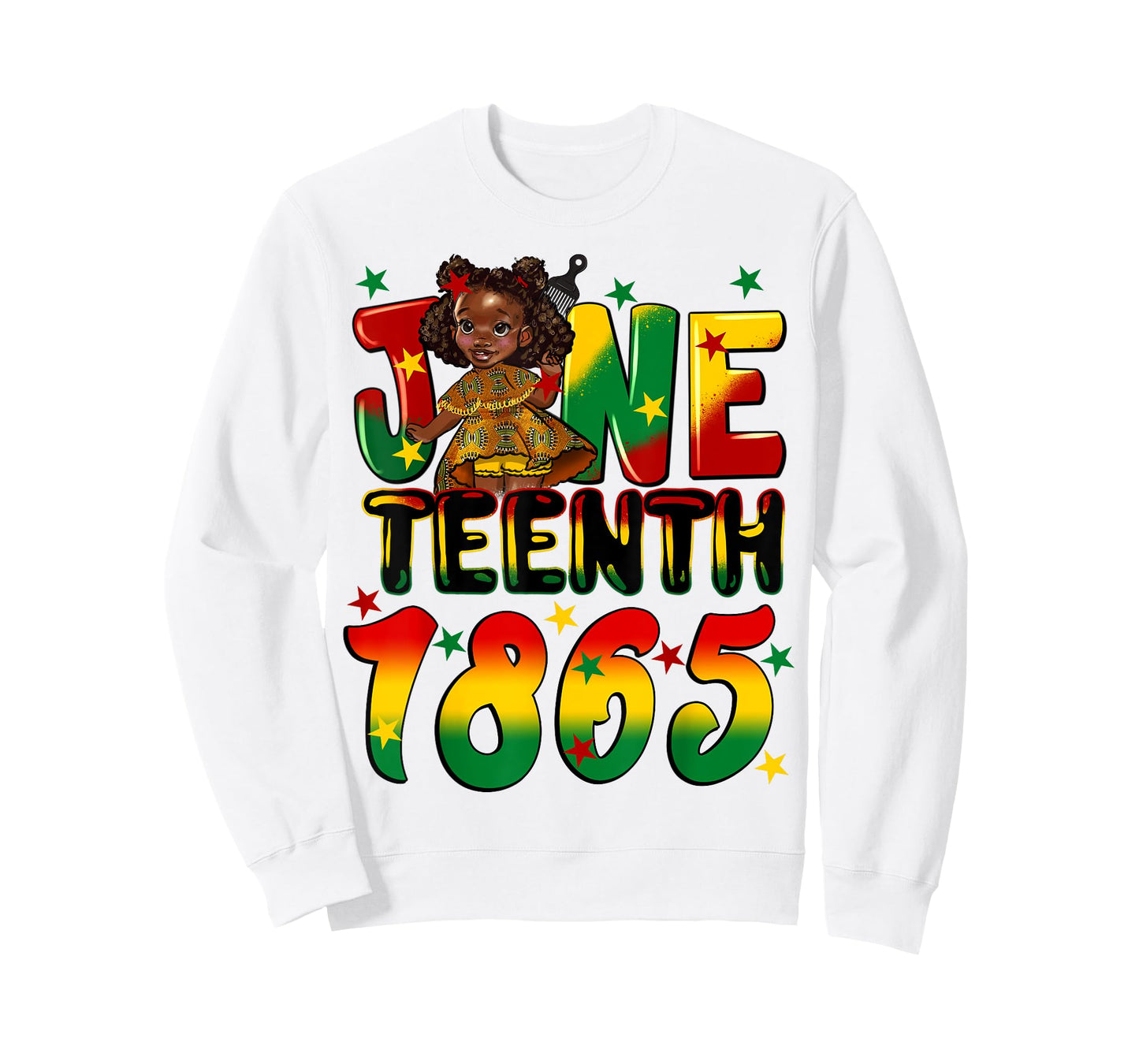 African American Melanin Black Girls Kids Juneteenth 1865 T-Shirt