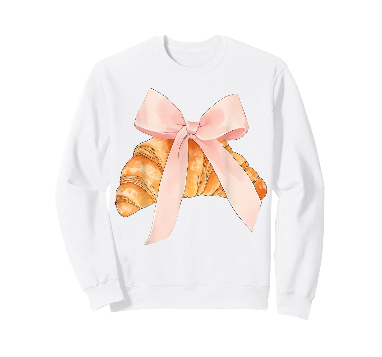 Coquette Pink Bow Croissant Cute Baking Baker Pastry Girl T-Shirt