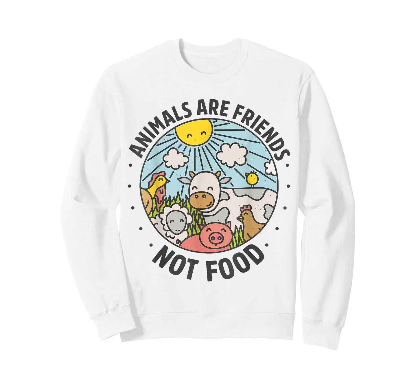 Animals Are Friends Not Food Animal Lover Funny Vegetarian T-Shirt