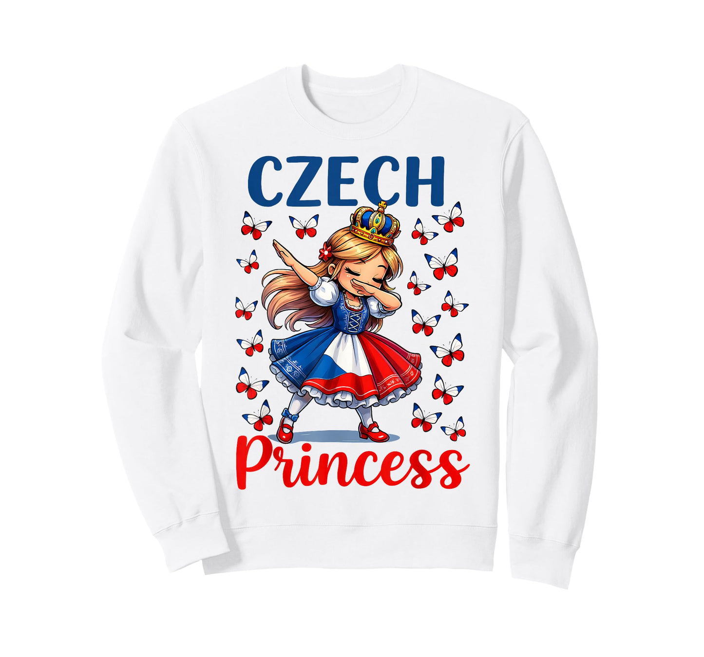 Czech Princess Dabbing Girl Cute Czechia Pride Outfit Girls T-Shirt