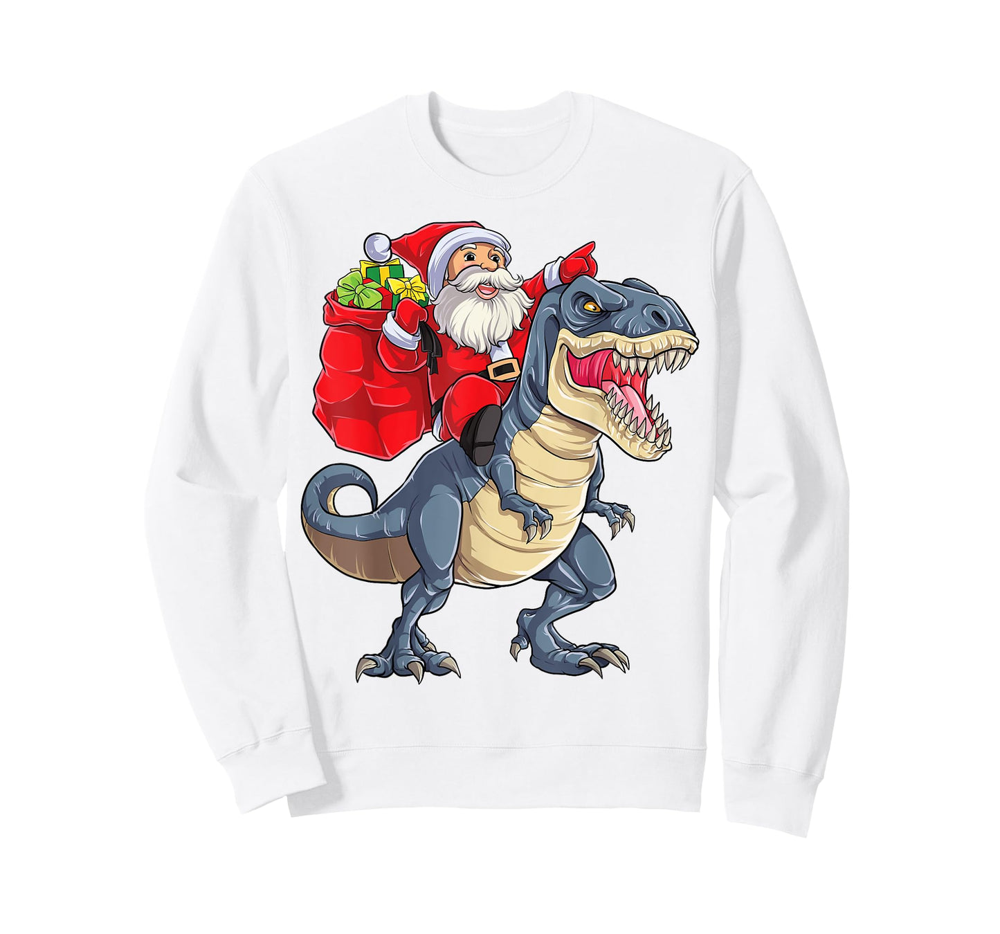 Santa Riding Dinosaur T rex Christmas Gifts Boys Men Xmas T-Shirt
