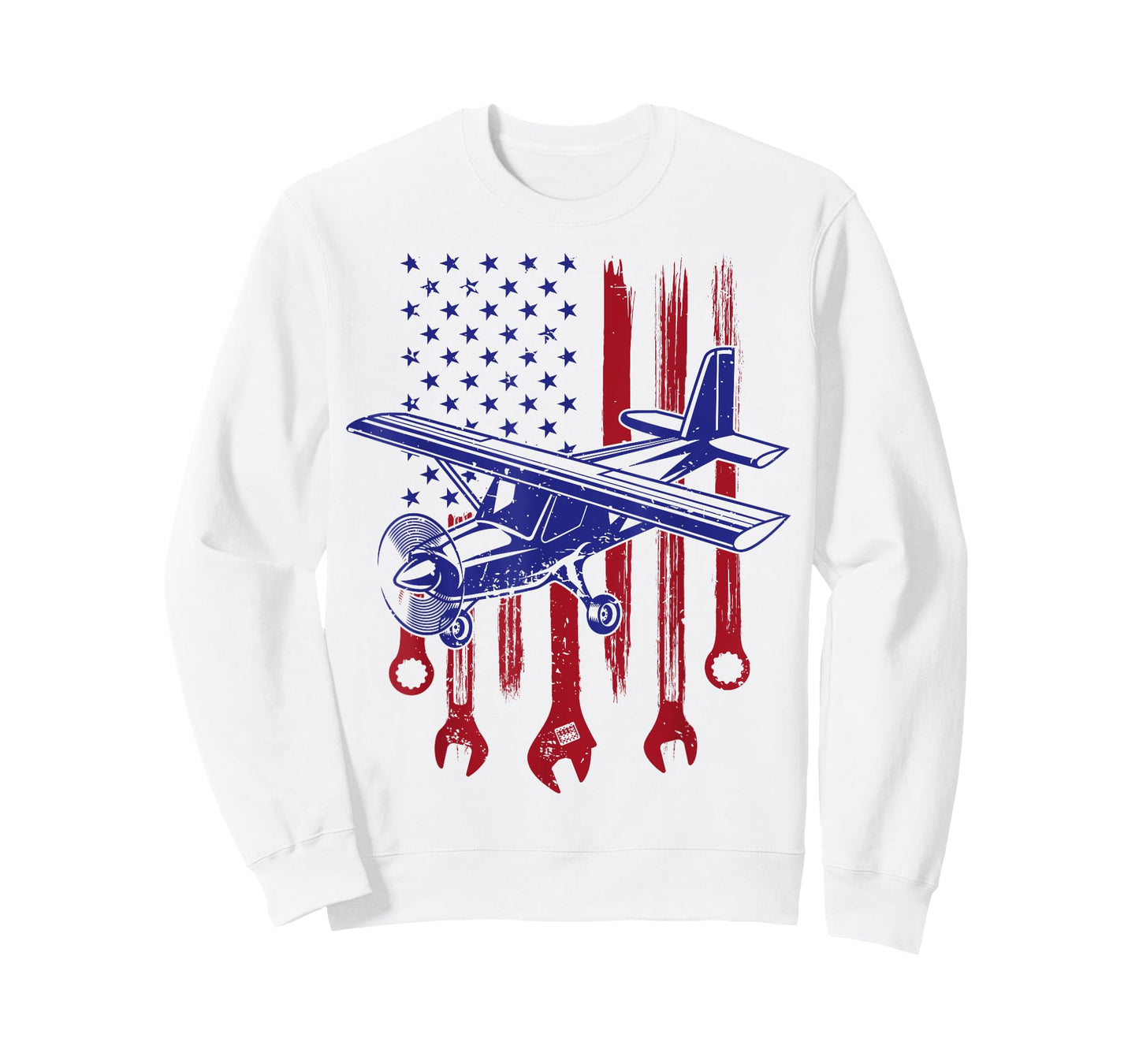 Aircraft Mechanic American Flag Airplane Vintage Gifts Men T-Shirt