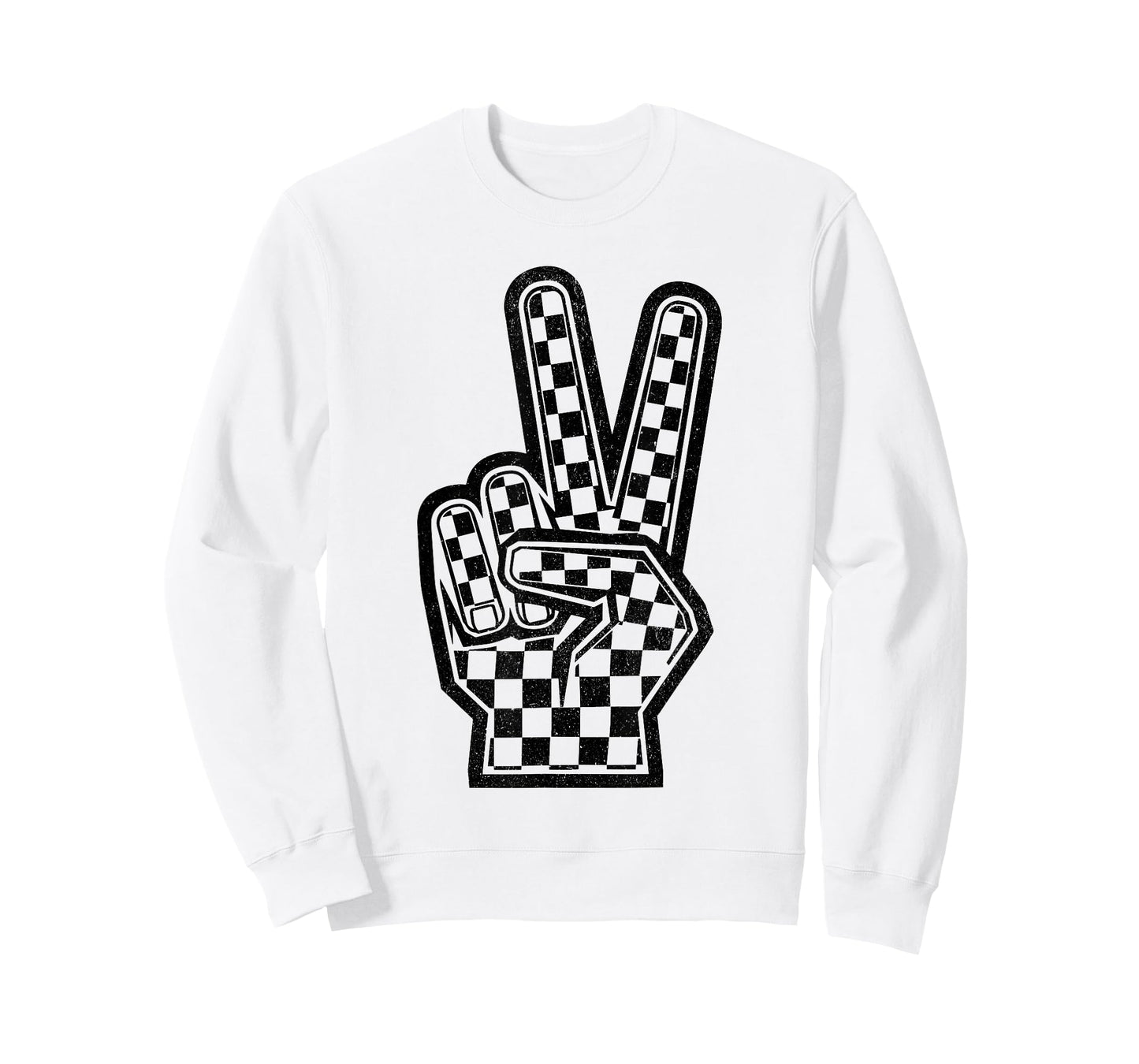 Checkered Peace Sign Shirt Vintage Racing Flag Kids Boy Girl T-Shirt