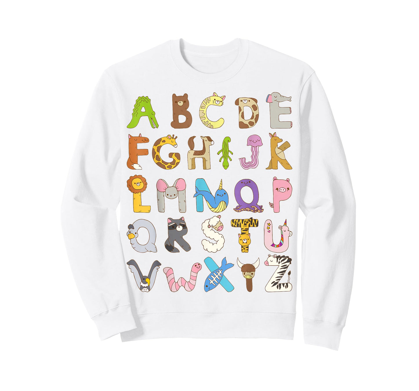 ABC Animals Alphabet Graphic Boys Girls Kindergarten Teacher T-Shirt