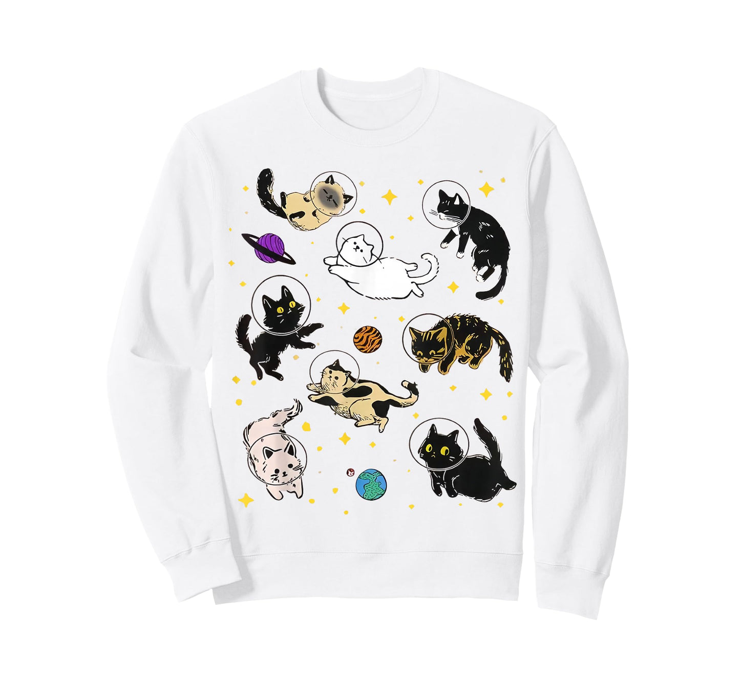 Funny Catsa Cat Astronauts Kitten Space Women Girls Kids Men T-Shirt