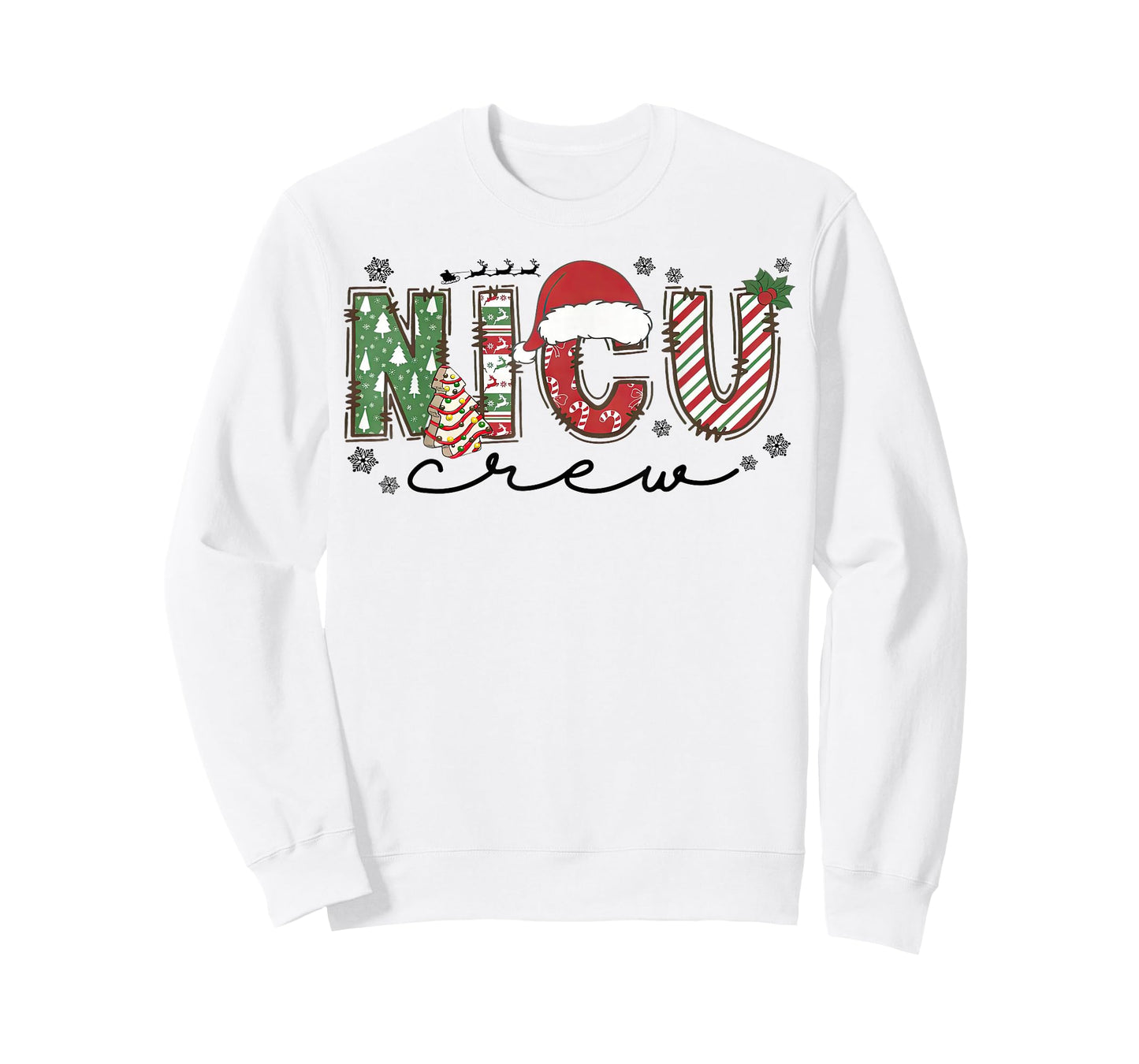 Christmas Nicu Nurse Crew Santa Hat Nursing Xmas T-Shirt