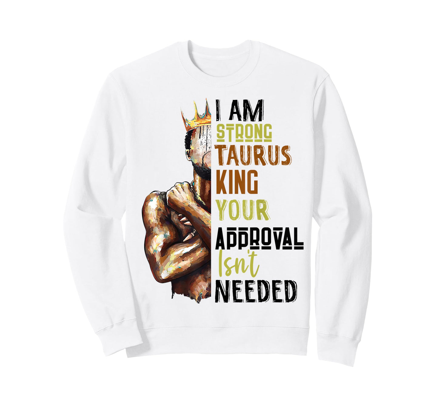 Mens Taurus King Black Man Zodiac Sign Gift Astrology Mens T-Shirt