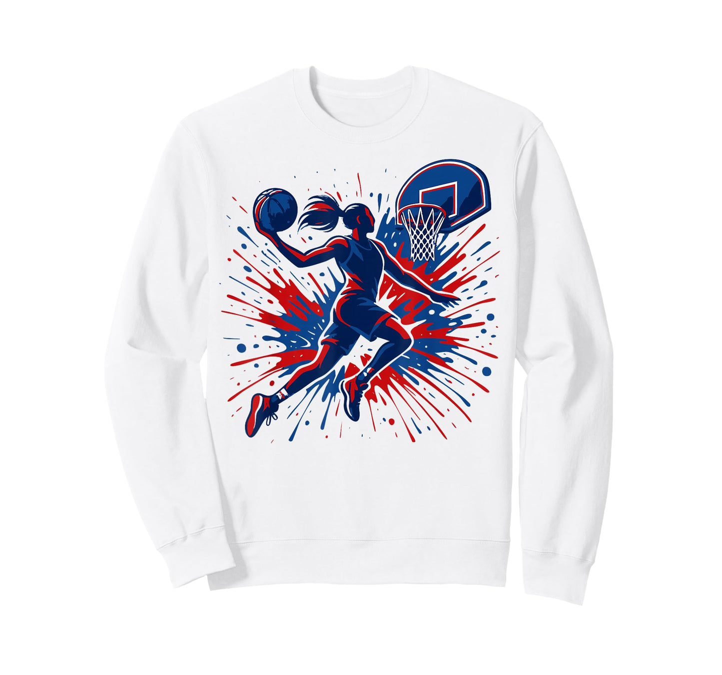 Red White Blue Basketball Color Splash USA Flag Basketball T-Shirt