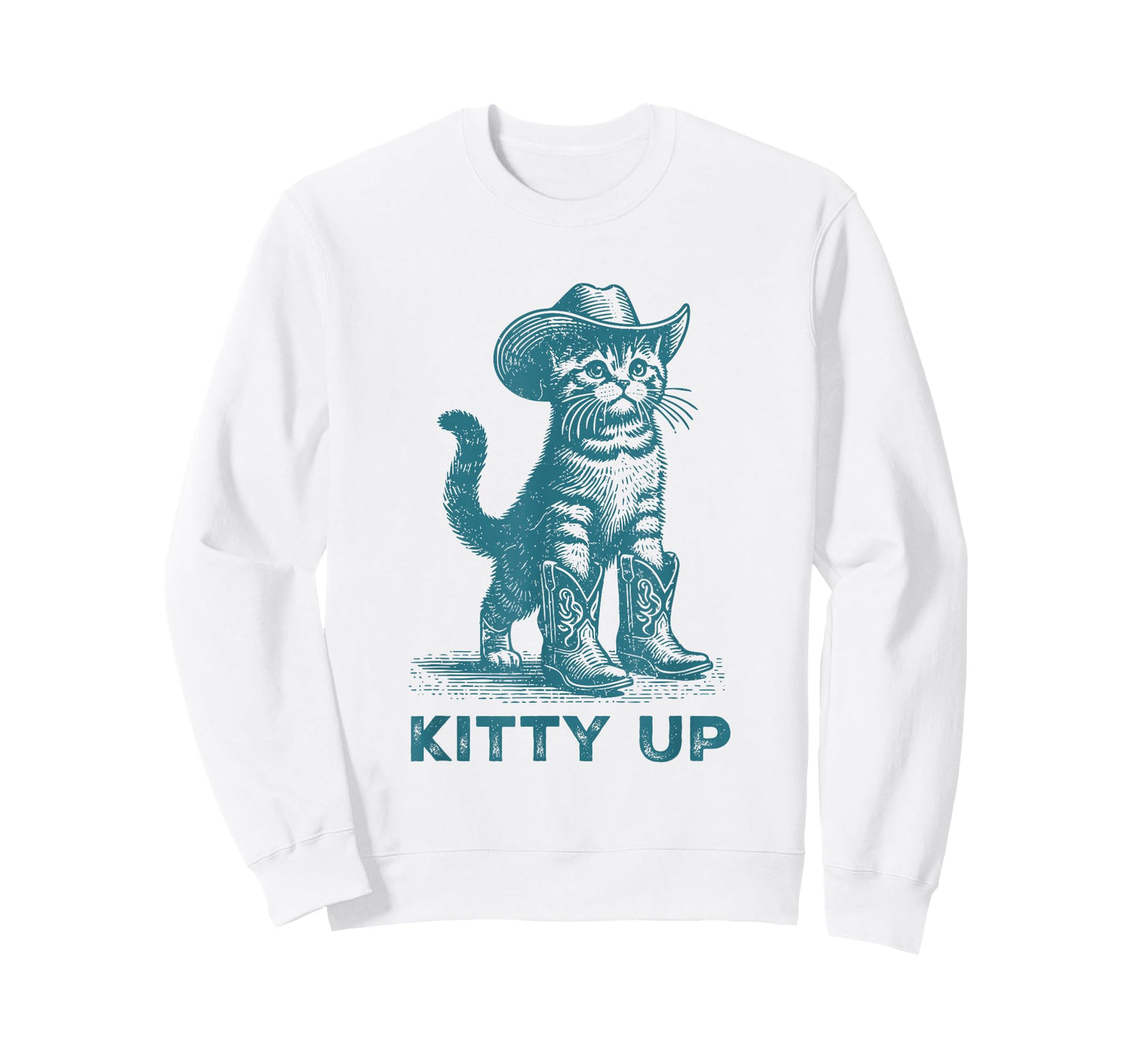Kitty Up Vintage Country Music Cat Lover Funny Cowboy Cat T-Shirt
