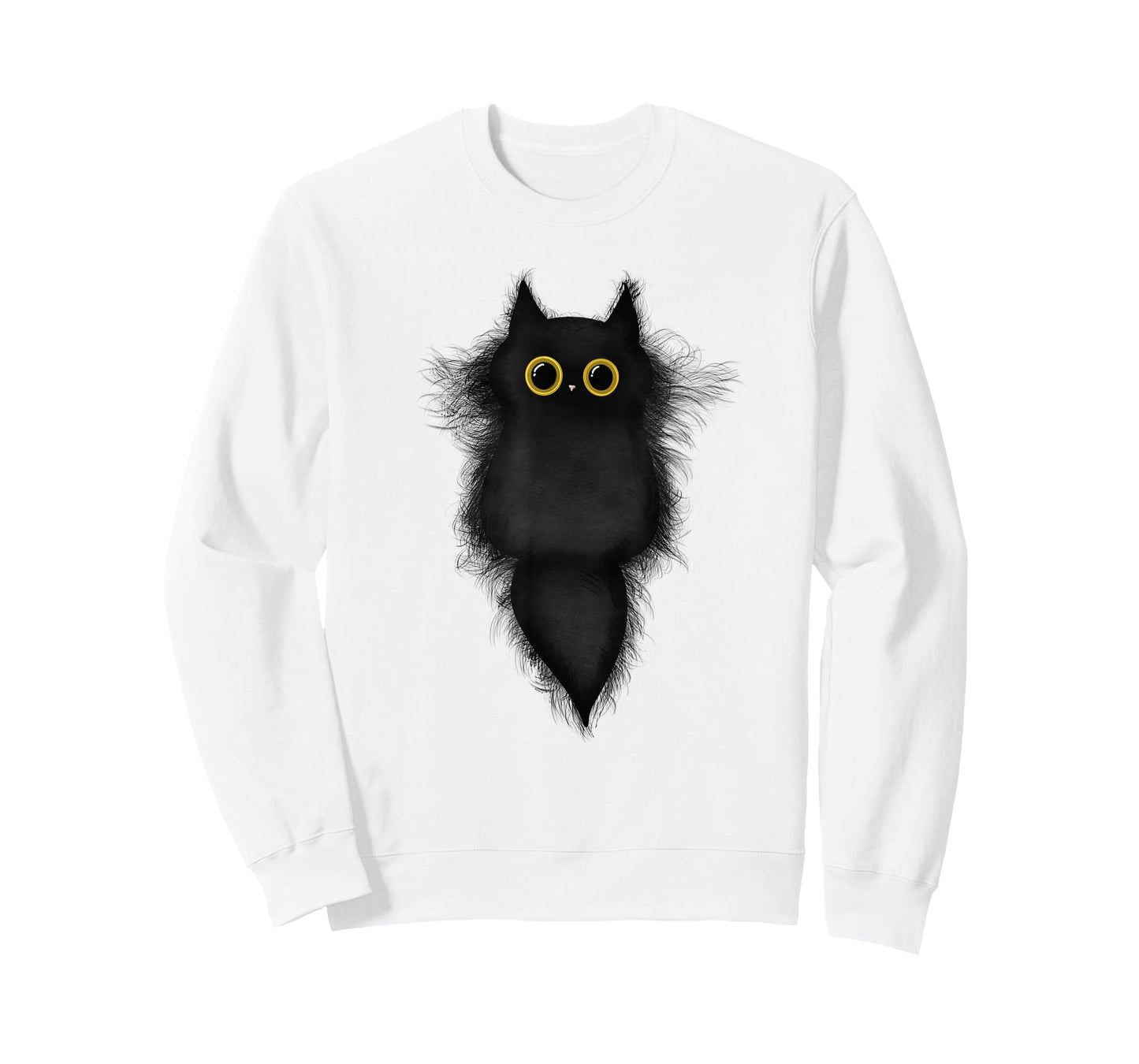 Cute Funny Black Cat Yellow Eyes Cat Lover Cat Mom Cat Dad T-Shirt