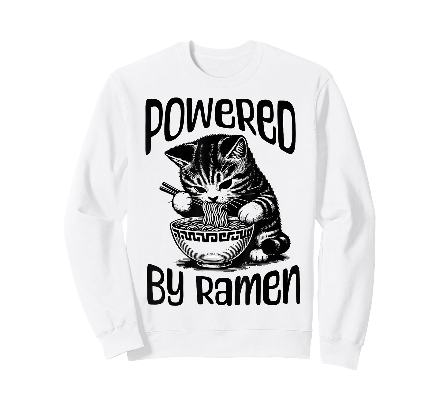 Powered by Ramen Kitten Fun Japanese Ramen Noodle Cat Lover T-Shirt
