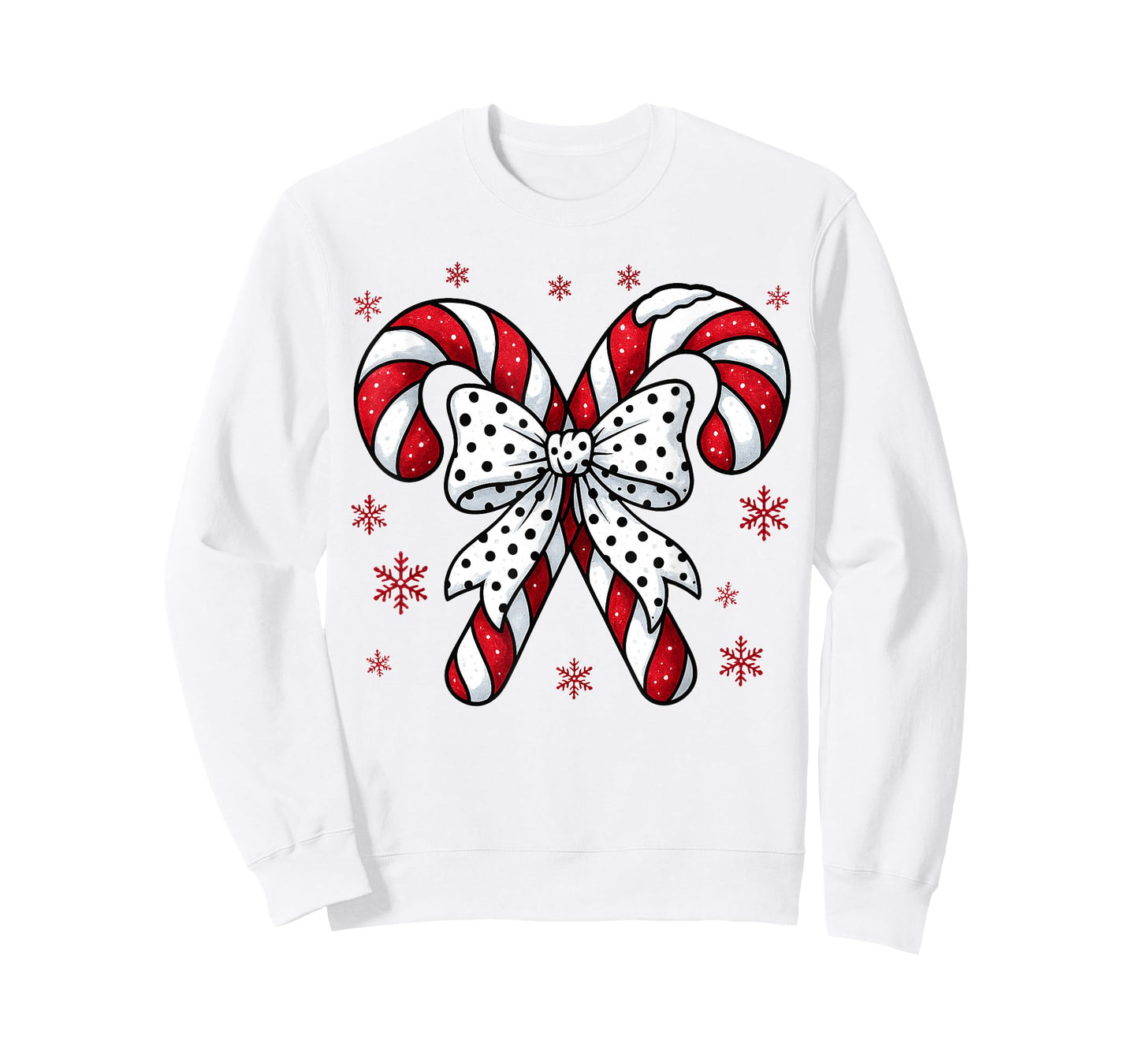 Candy Cane Christmas Season Girls Womens Retro Coquette Bow T-Shirt