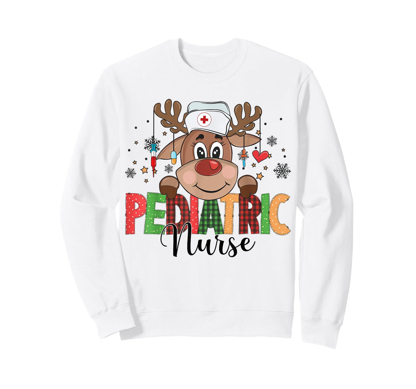 Christmas Pediatric Nurse Reindeer Nursing Xmas T-Shirt