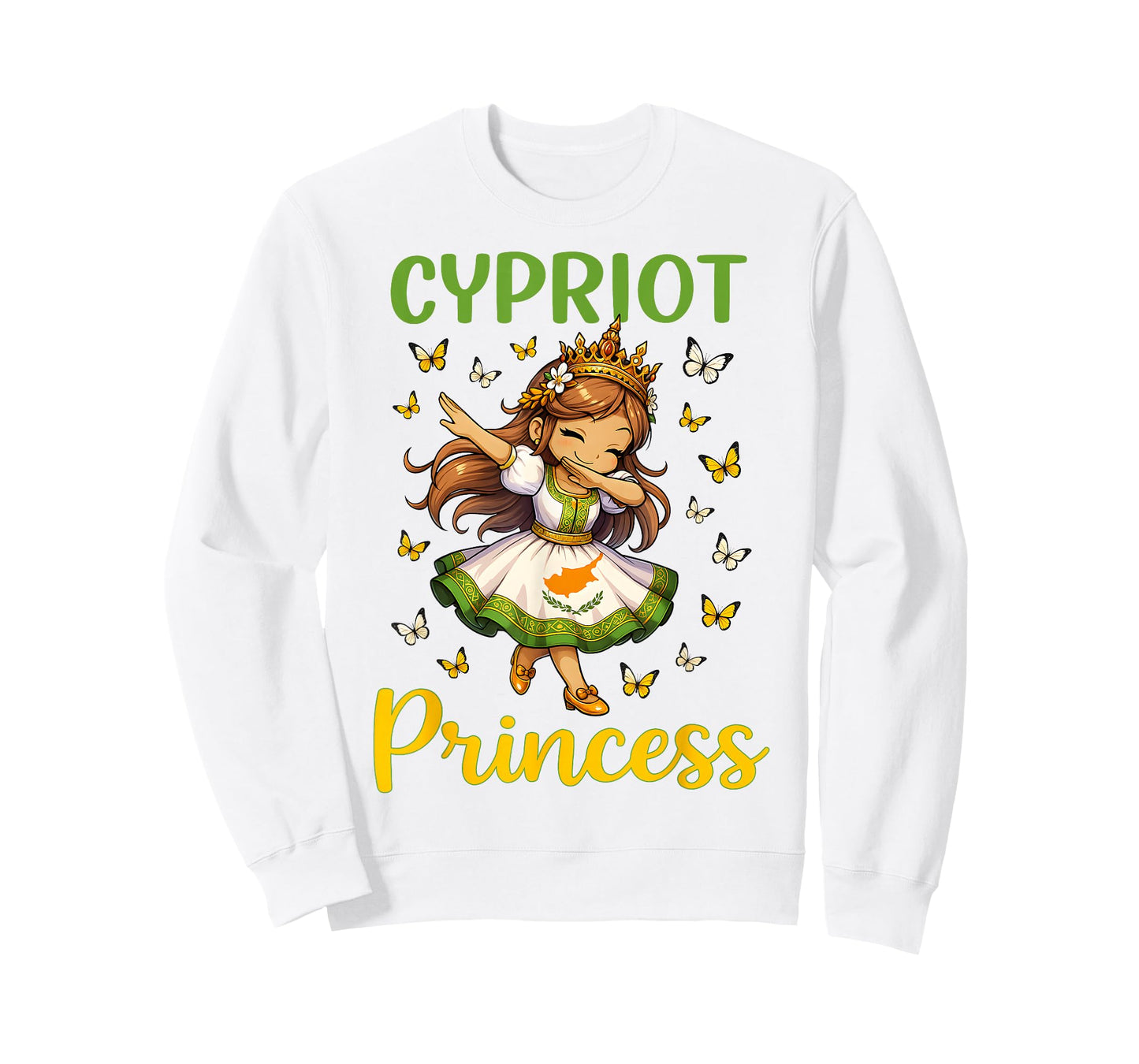 Cypriot Princess Dabbing Girl Cute Cyprus Pride Outfit Girls T-Shirt