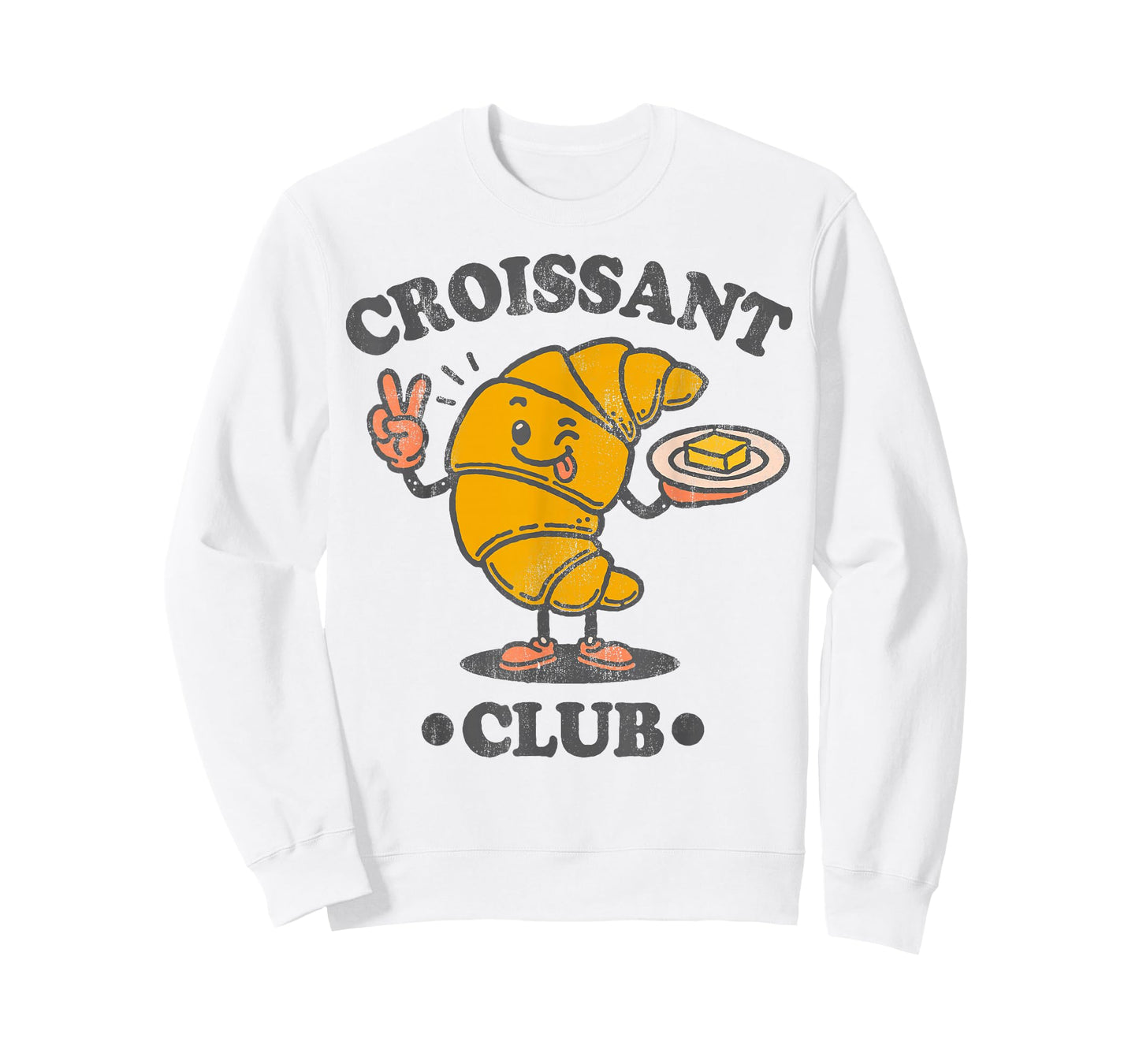 Croissant Club Cute French Pastry Cartoon T-Shirt