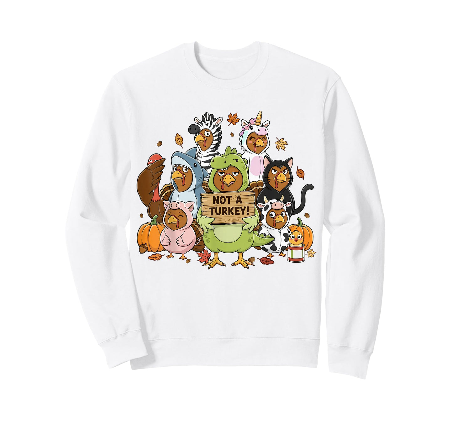 Funny Thanksgiving Turkey in Disguise Squad Animal Costumes T-Shirt