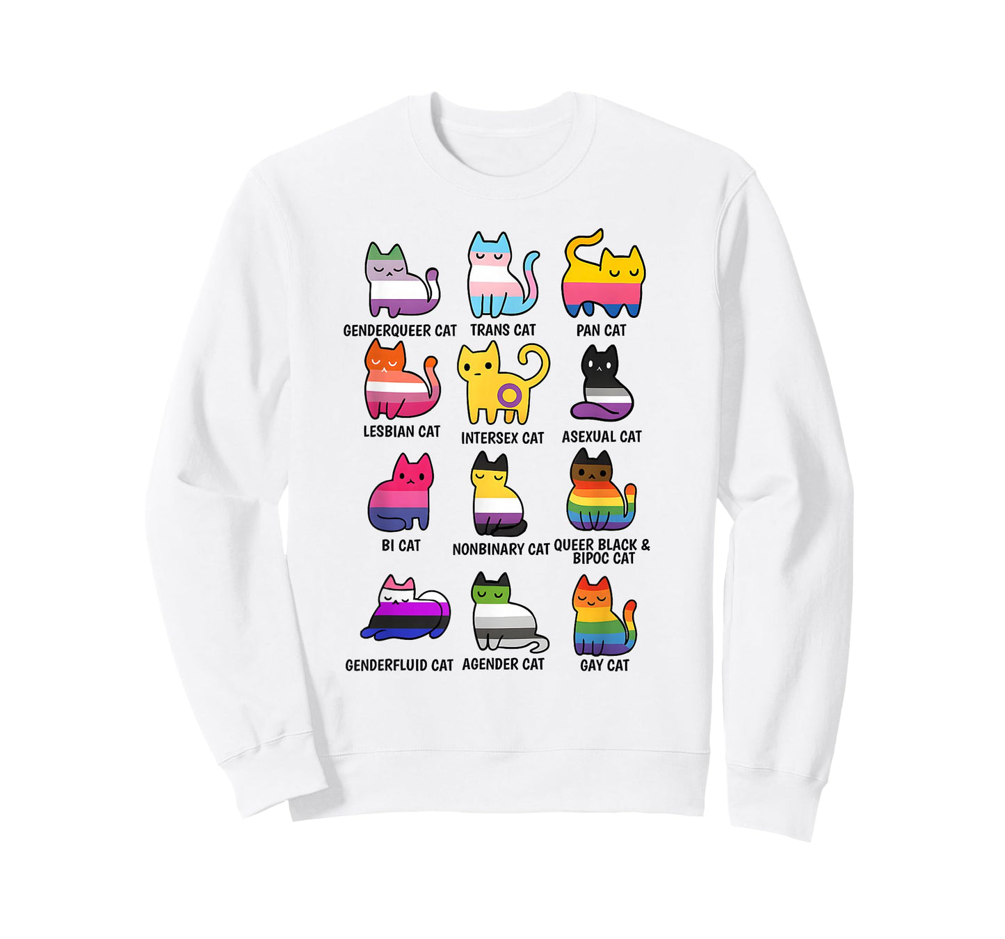 Cute Retro LGBT Cat Pride & Equality Graphic apparel T-Shirt