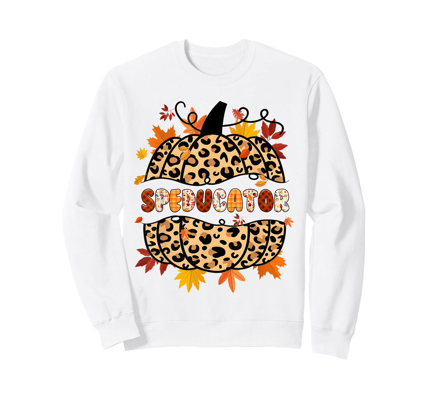 Autumn Fall SPED ED Teacher Thankful Grateful Pumpkin Retro T-Shirt