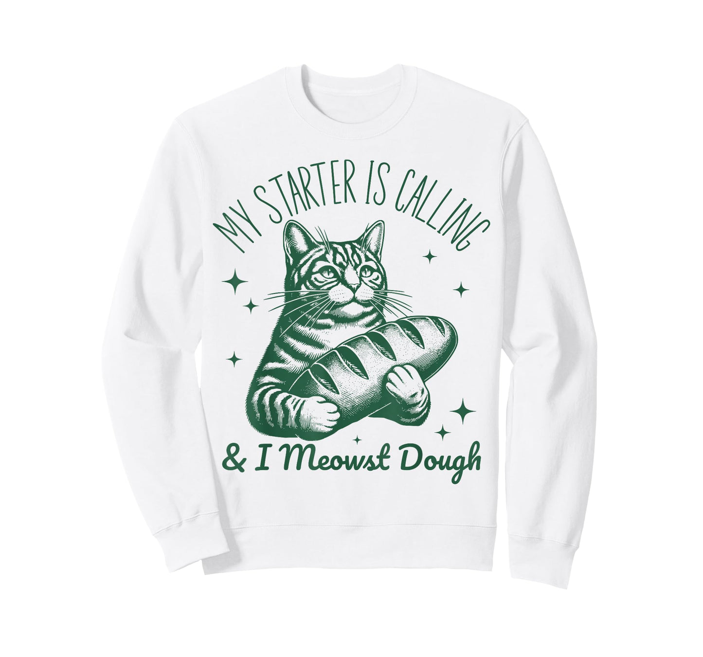 Bread Maker Dough Cat Funny Sourdough Starter Baking Pun T-Shirt for Men Women
