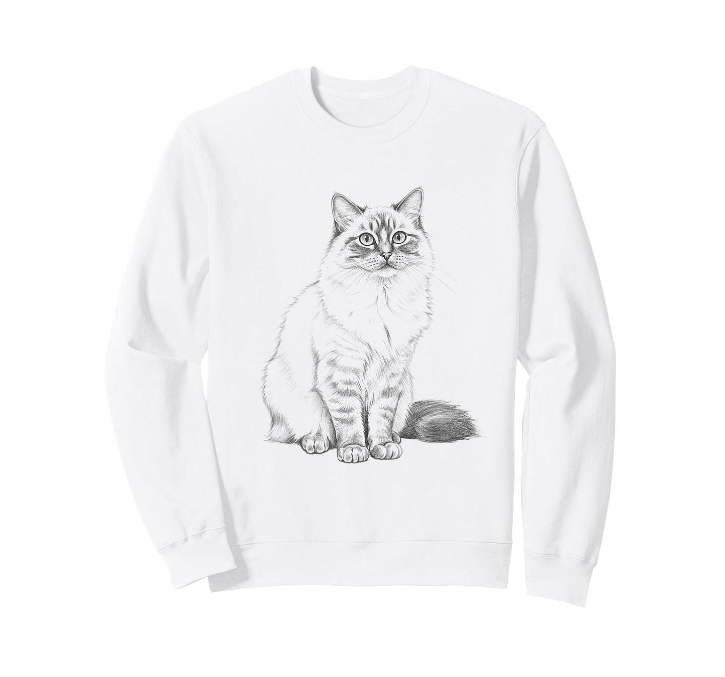 Vintage Ragdoll Cat Sketch Art Design T-Shirt