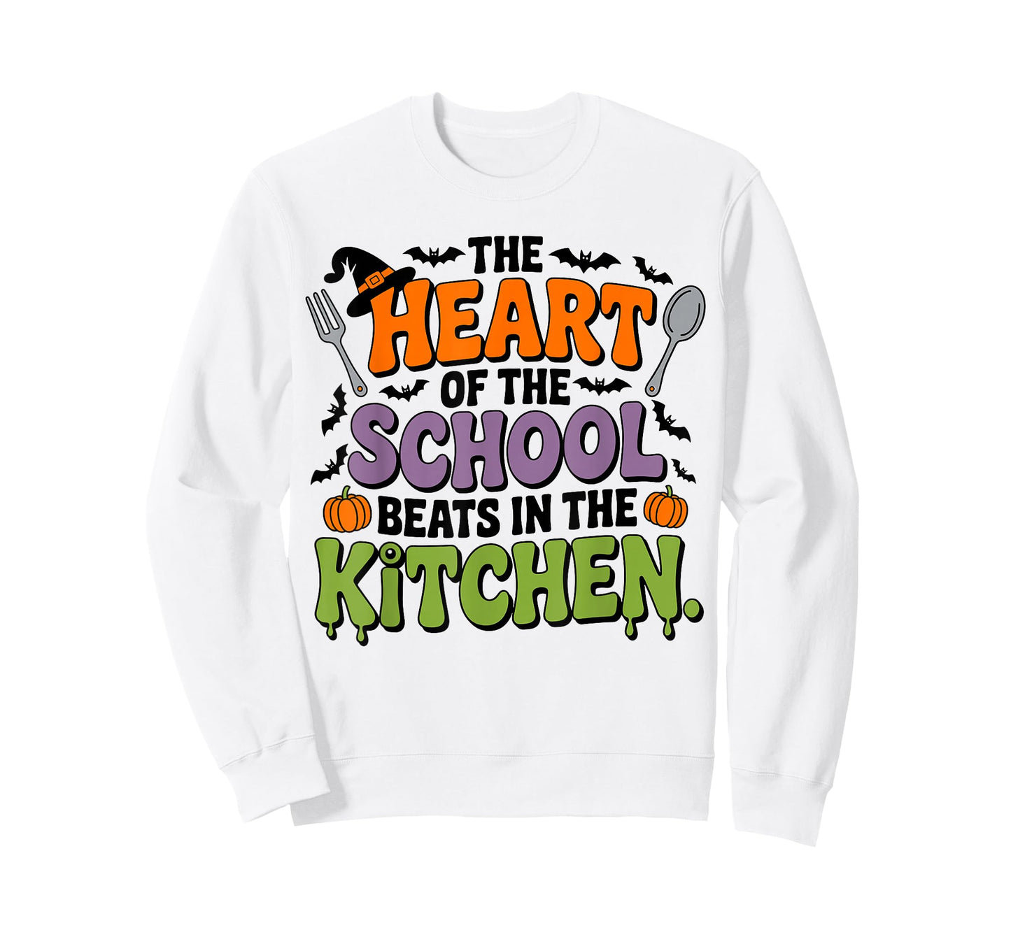 Cute The Heart of The School Beats in The Kitchen Lunch Lady T-Shirt