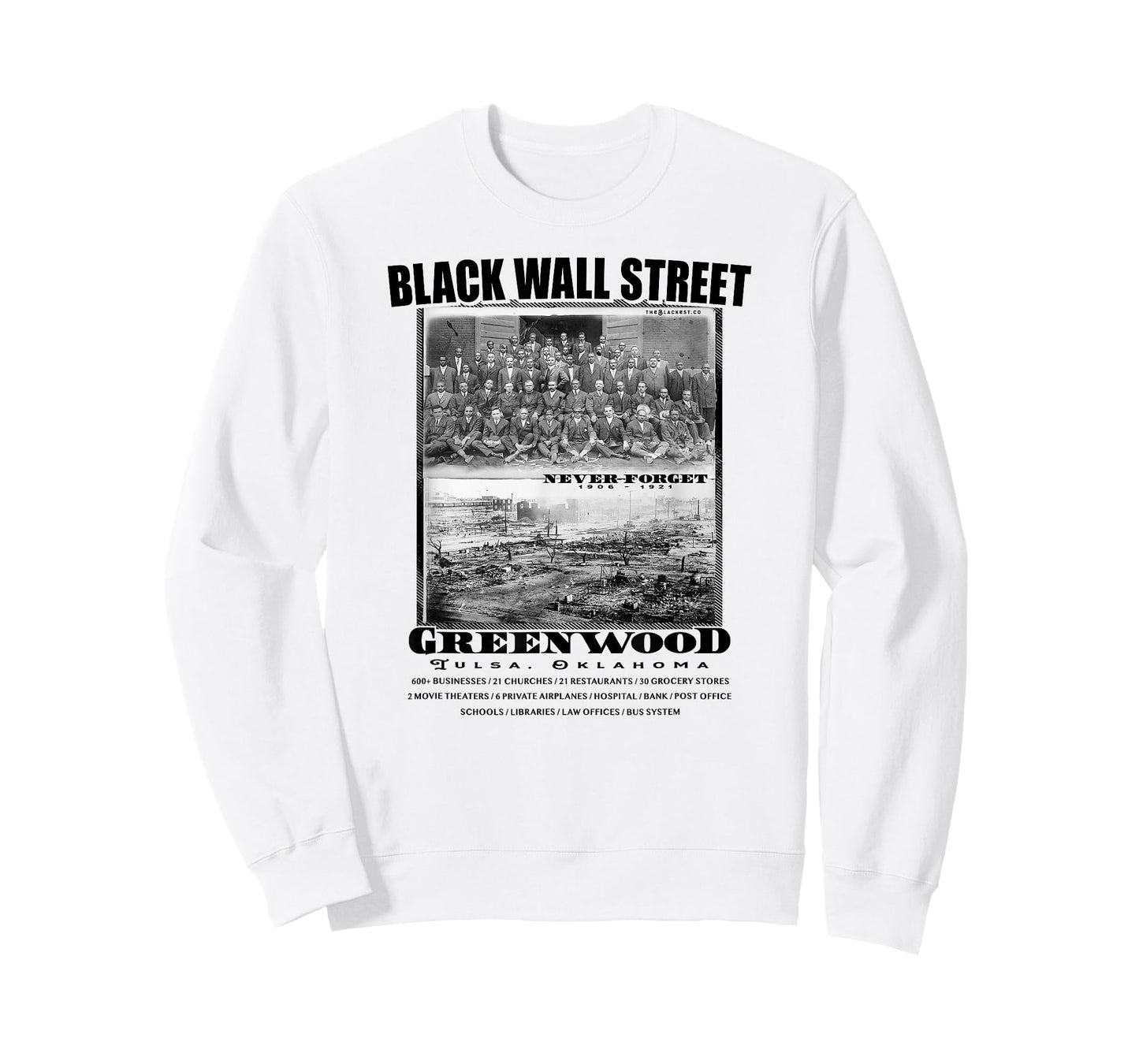 Black Wall Street Vintage Photos Black History T-Shirt