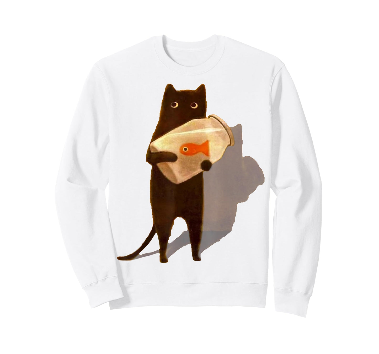 Eagerlys Cat Holding Goldfish Bowl Art Vintage T-Shirt