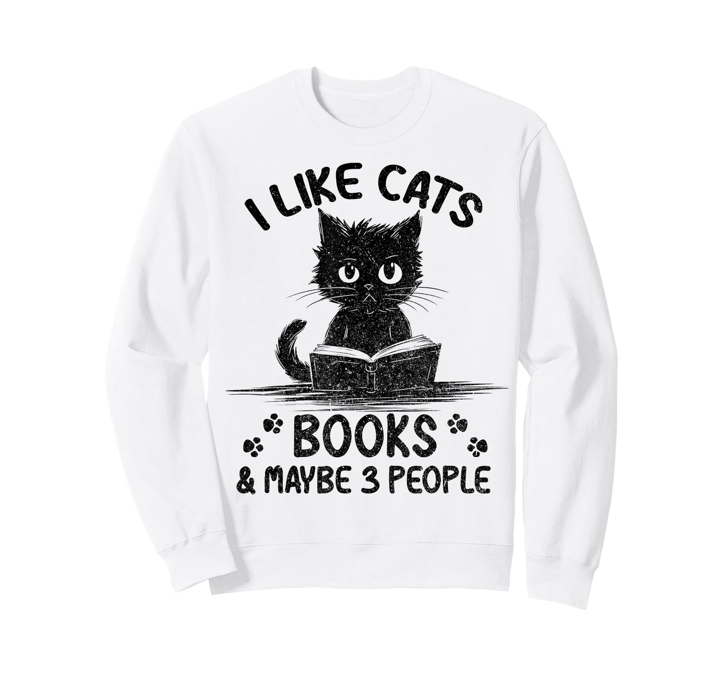 I Like Cats Books And Maybe 3 People Vintage Funny Cat Lover T-Shirt for Men Women