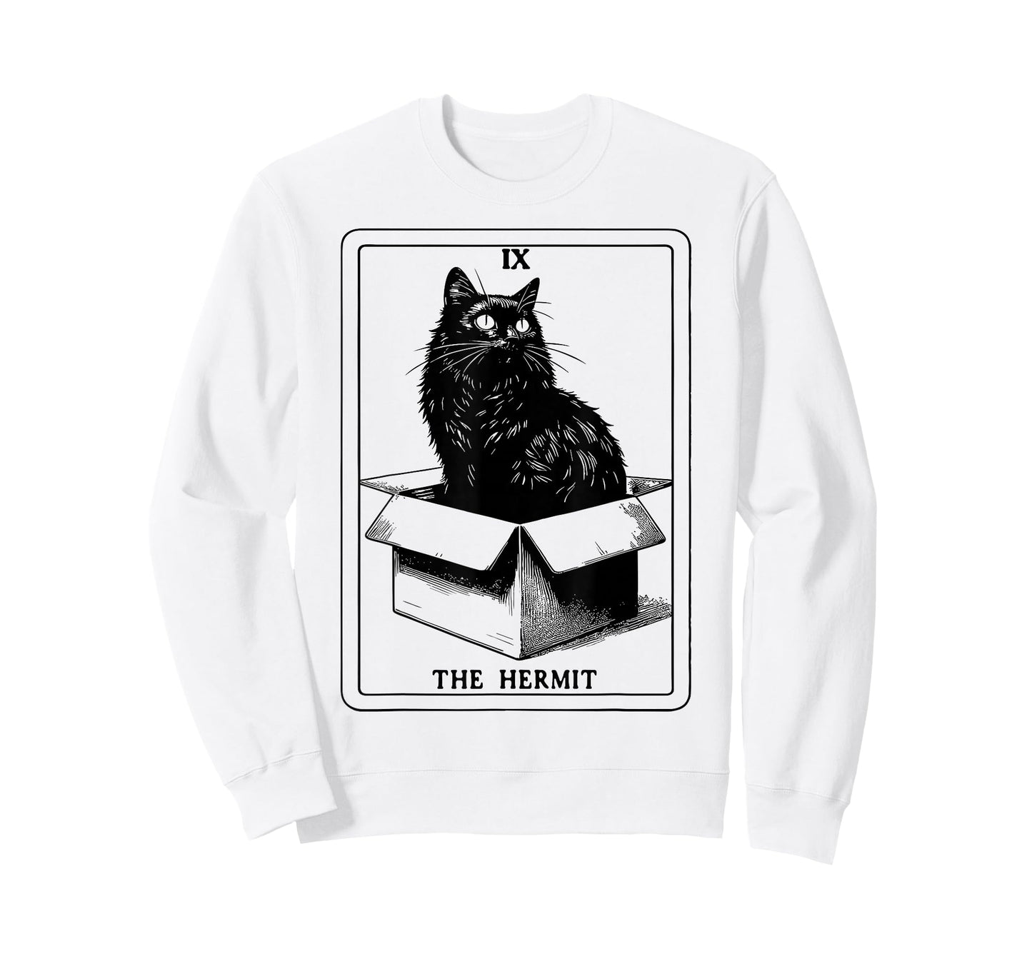 The Hermit Tarot Card Cat In Box Mystic Funny Cat T-Shirt