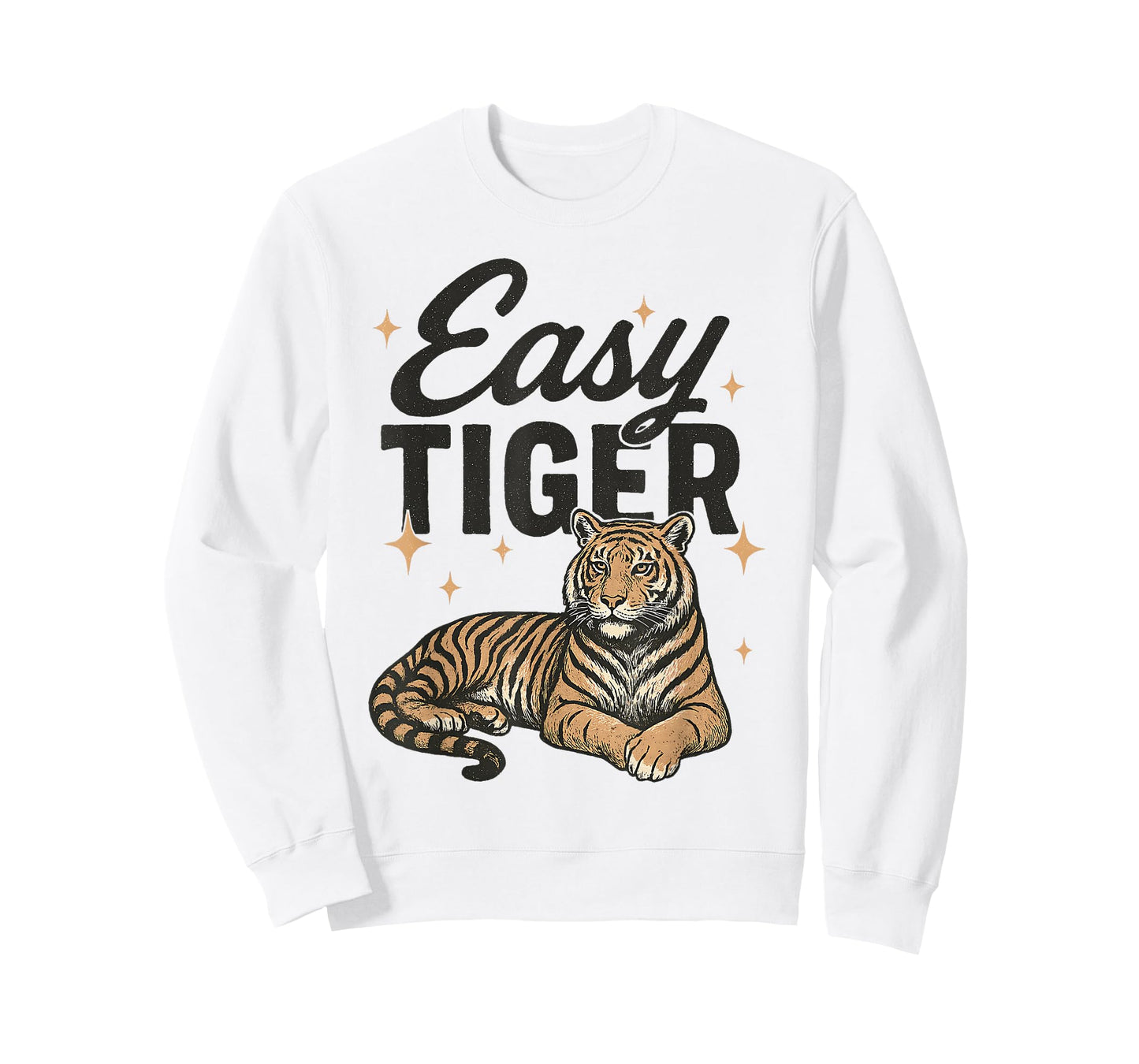 Easy Tiger Calm Retro Big Cat Funny Animal T-Shirt