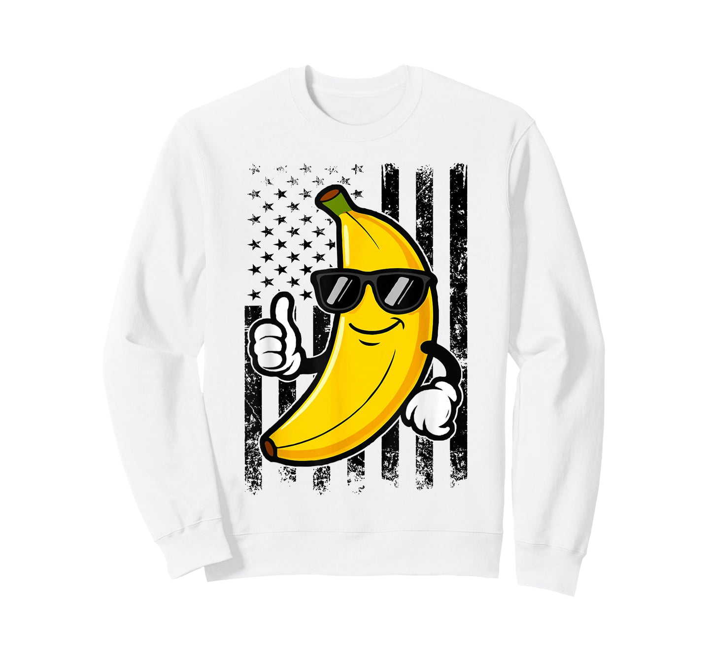 Funny Banana Retro American Flag Banana Lover Boys Kids Men T-Shirt